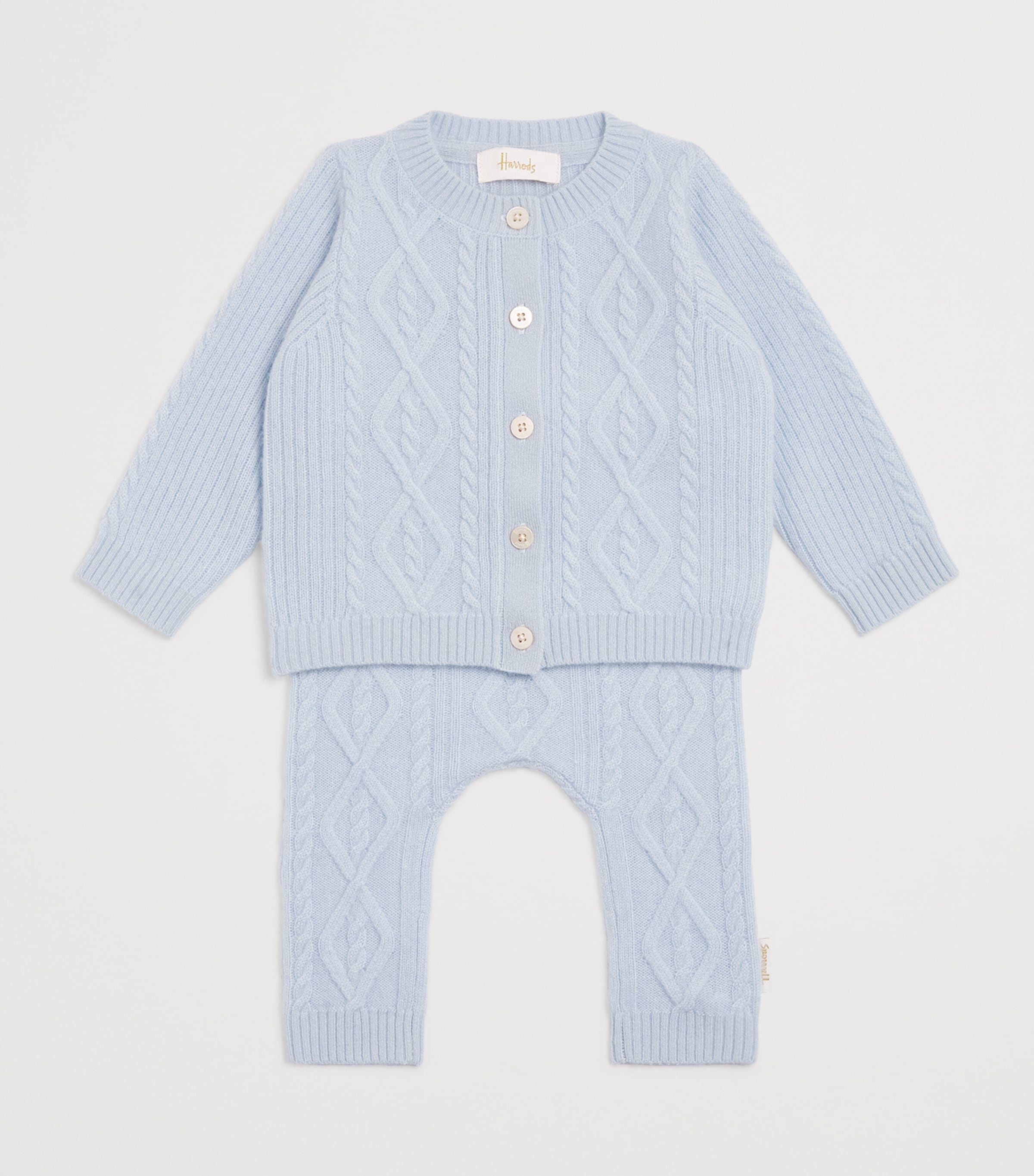 Cashmere Cable-Knit Trousers (0-18 Months) BLUE Image 3