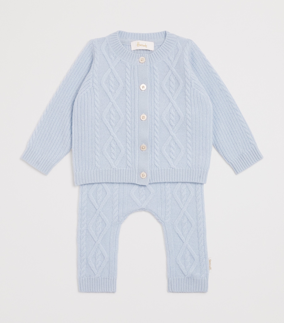 Cashmere Cable-Knit Trousers (0-18 Months) BLUE Image 3