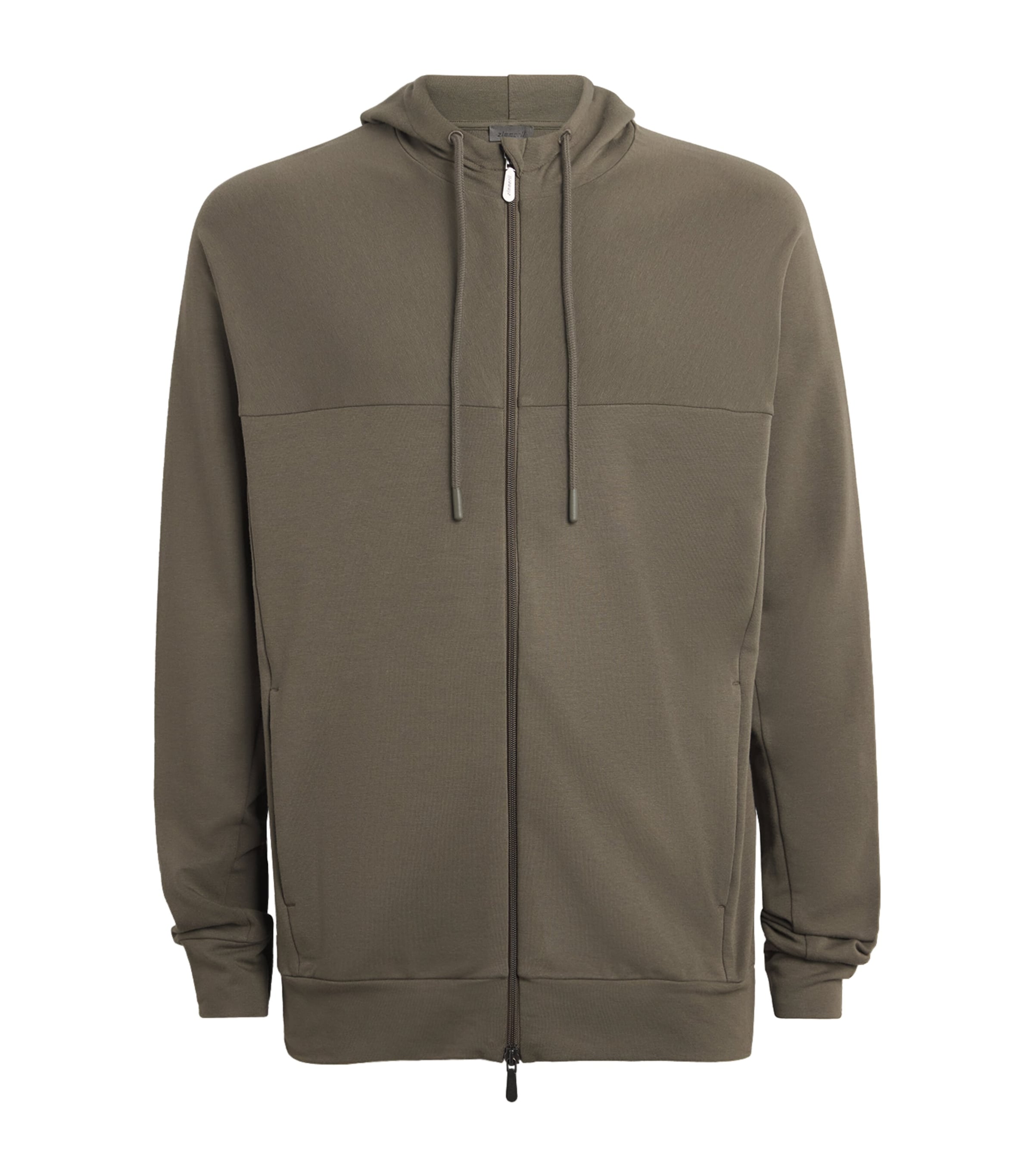 Zimmerli Mens Summer Lounge Hoodie Walnut Tree Image 1