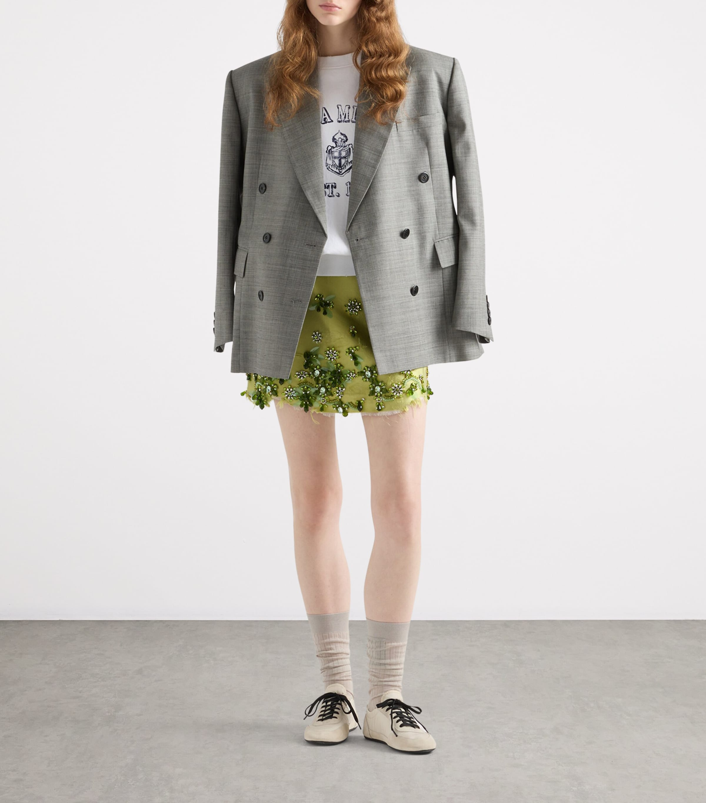 Wool Double-Breasted Grisaille Blazer F0480 Image 2