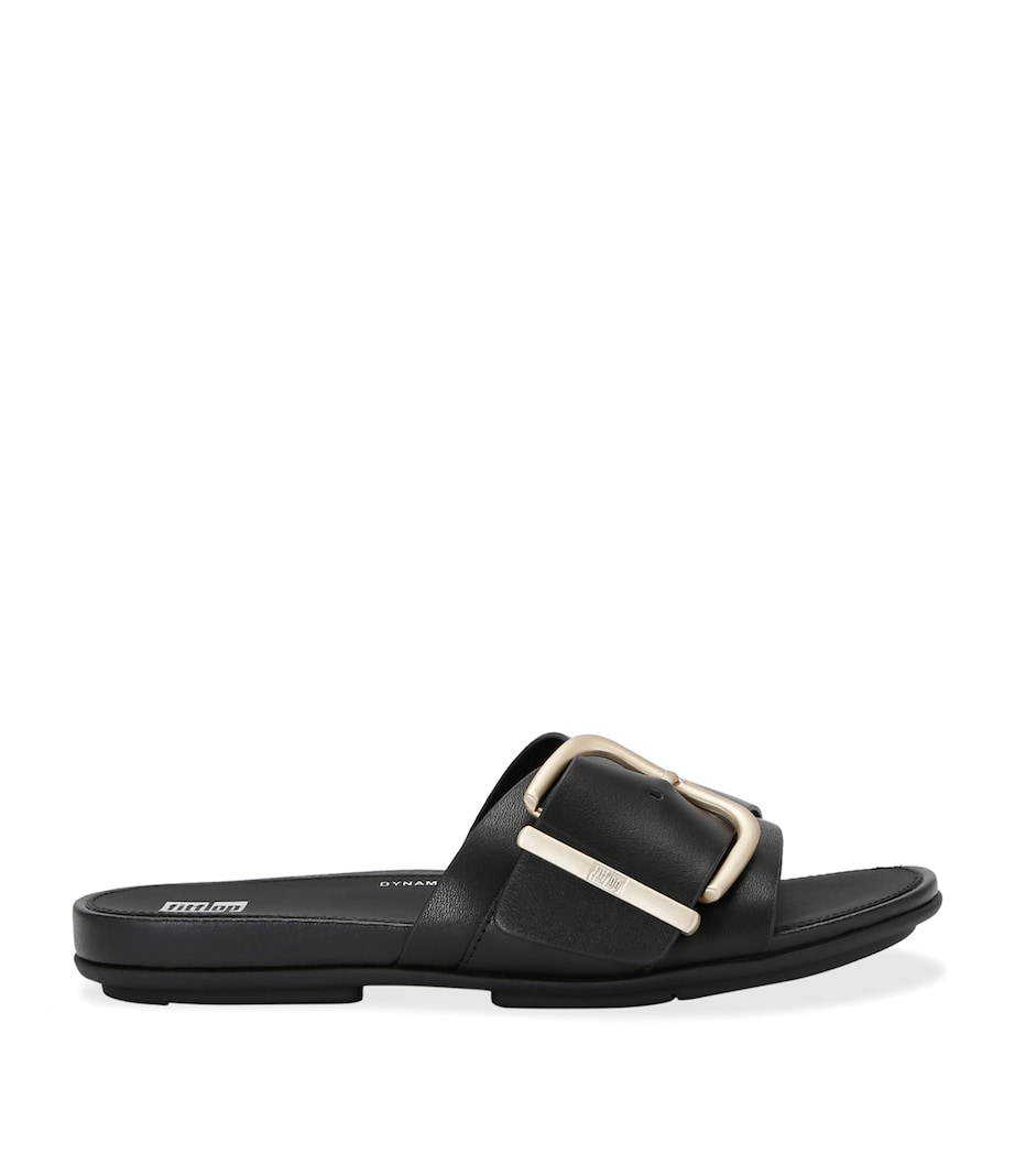 Leather Gracie Slides BLACK Image 1