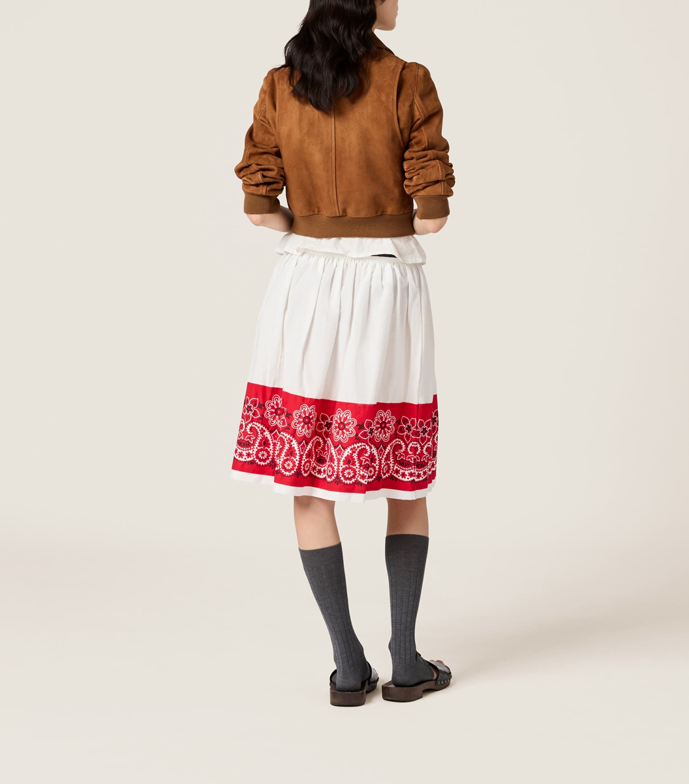 Poplin Bandana Print Midi Skirt F0970 Image 3