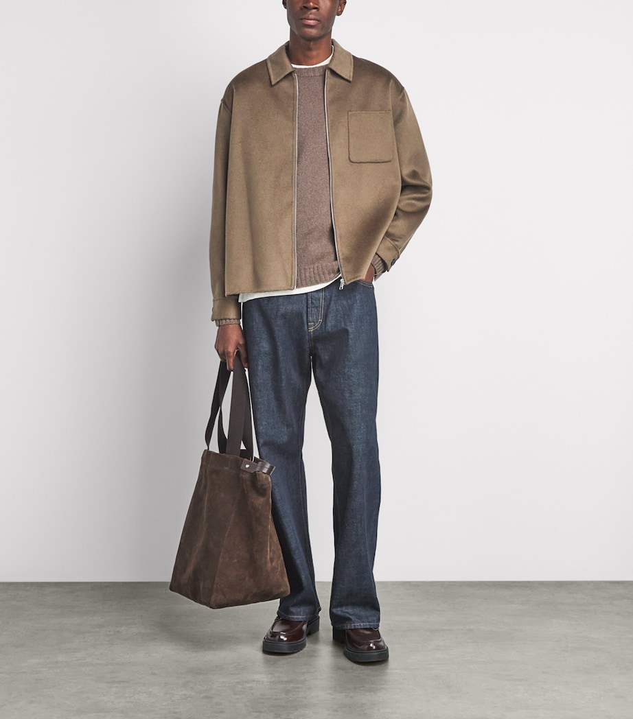 FRAME Mens Double-Face Wool Jacket Soft Taupe Image 2