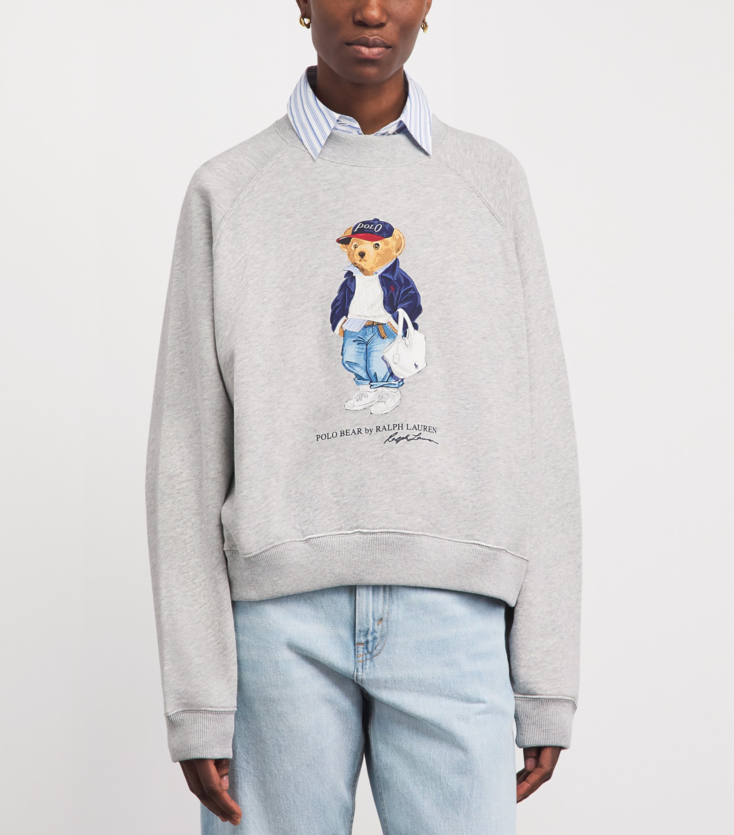 Polo Ralph Lauren Womens Polo Bear Sweatshirt Light Smoke Heather Image 4