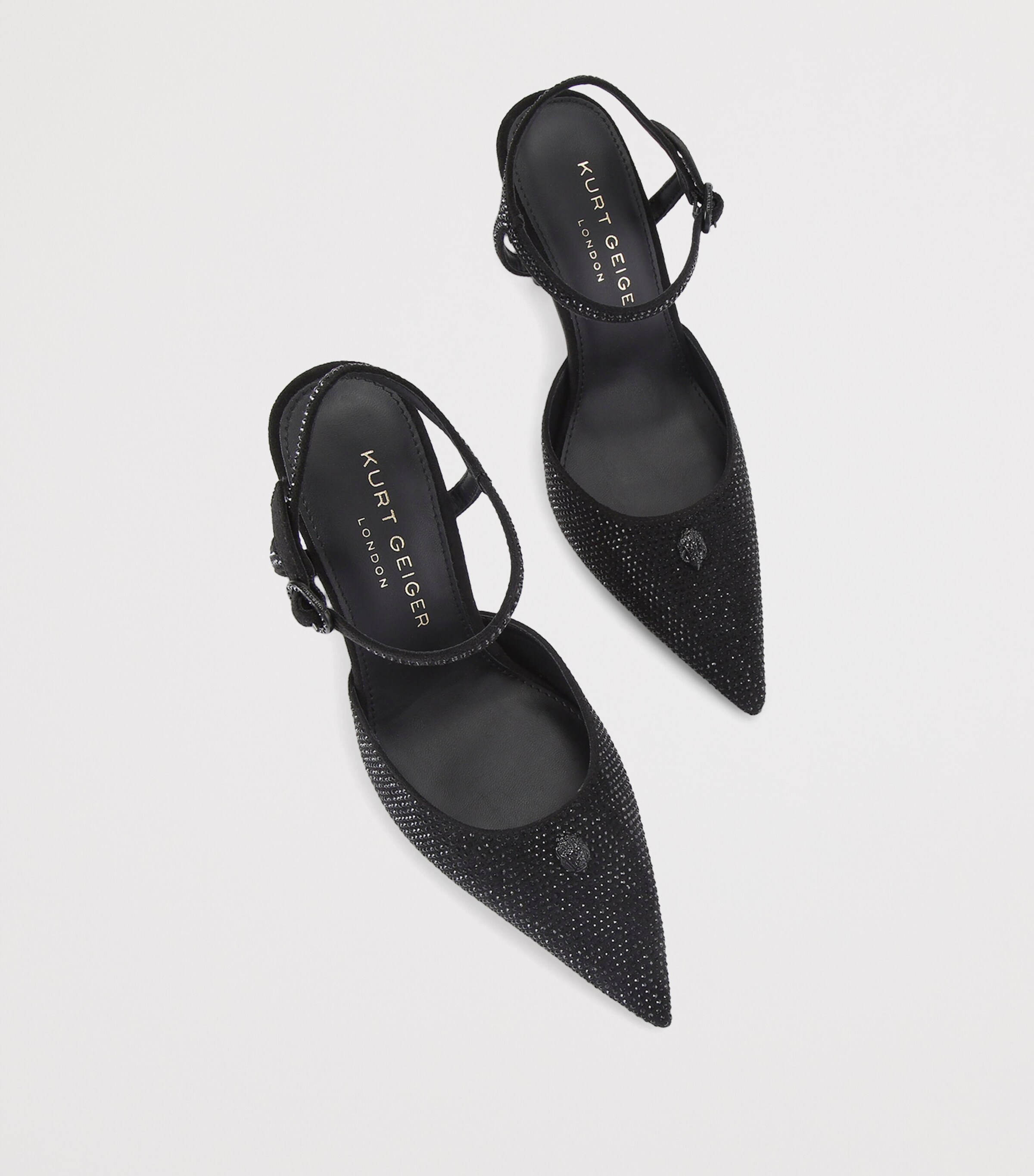 Embellished Ankle Strap Heels 105 BLACK Image 4