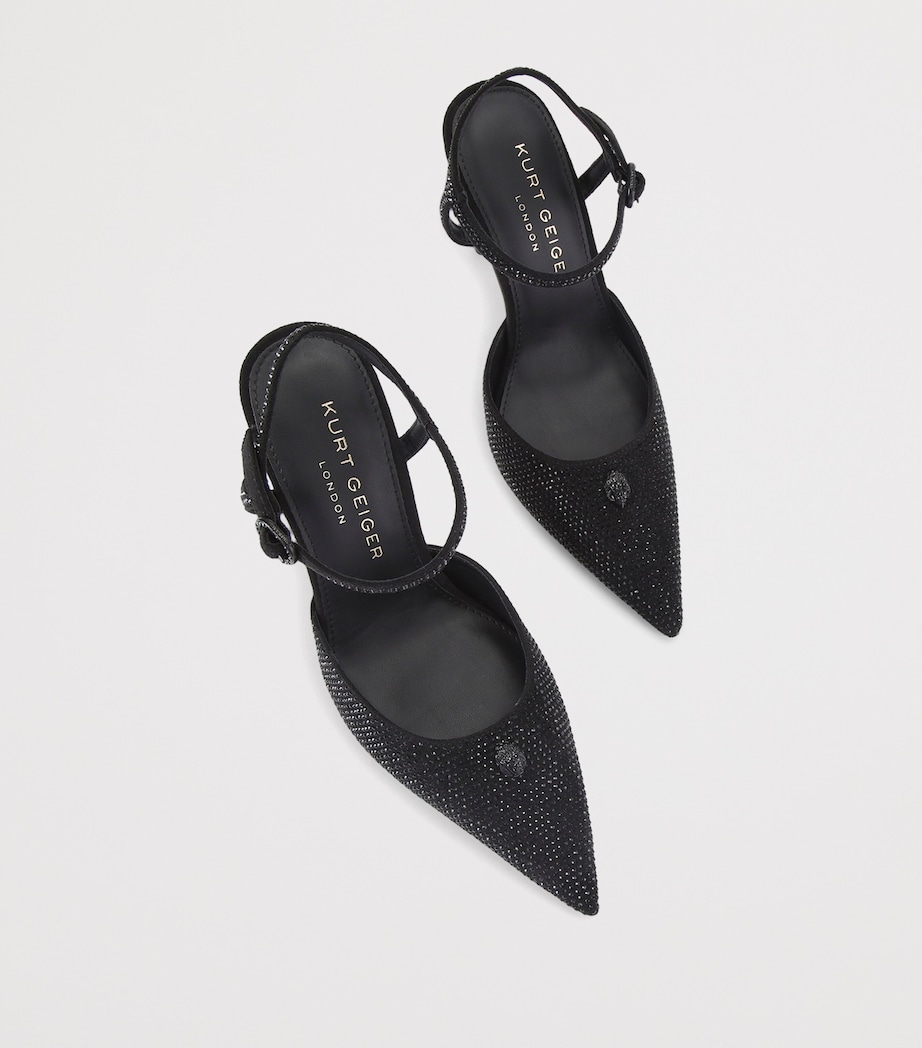 Embellished Ankle Strap Heels 105 BLACK Image 4