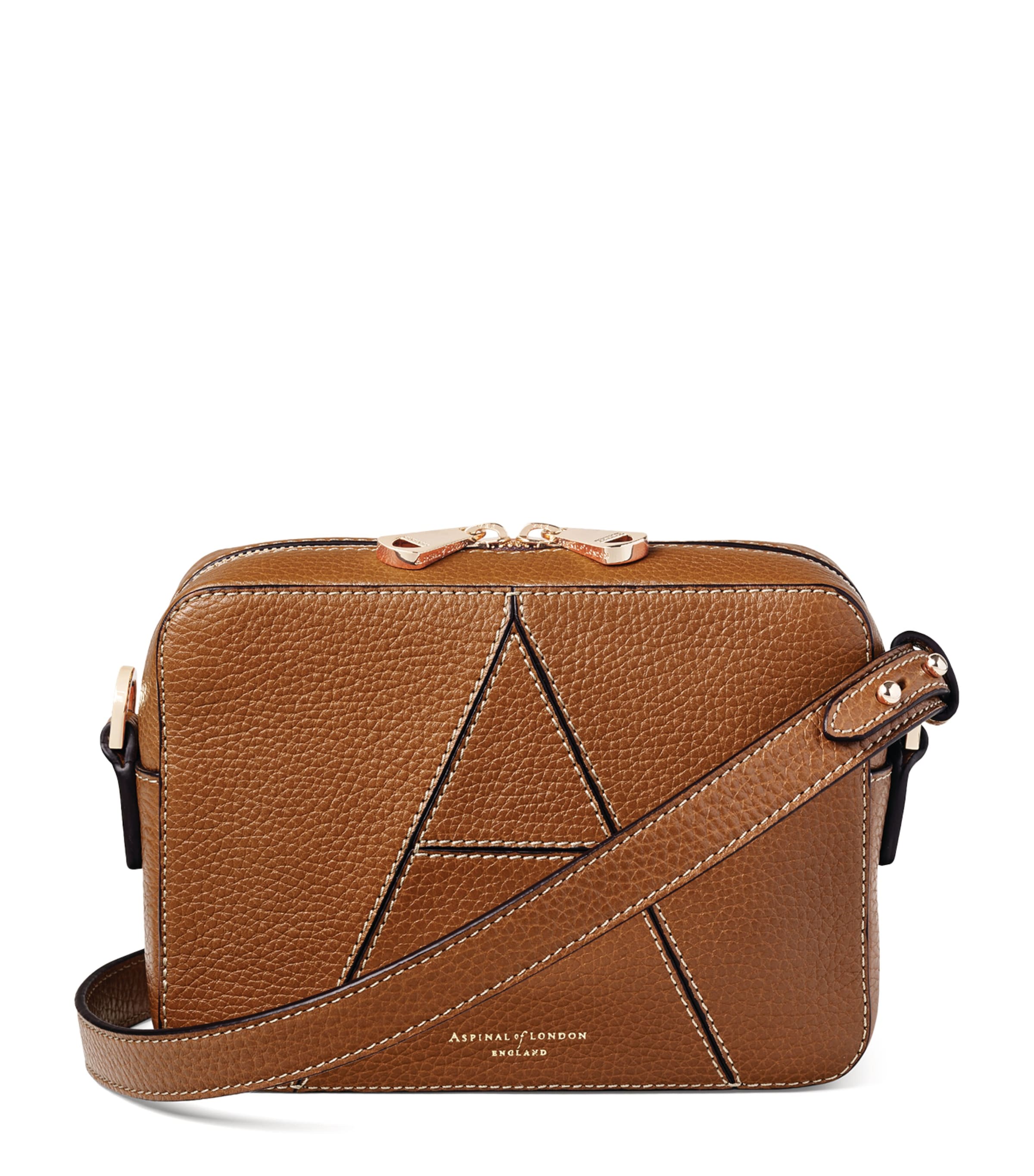 ASPINAL OF LONDON LEATHER 'A' CAMERA BAG 