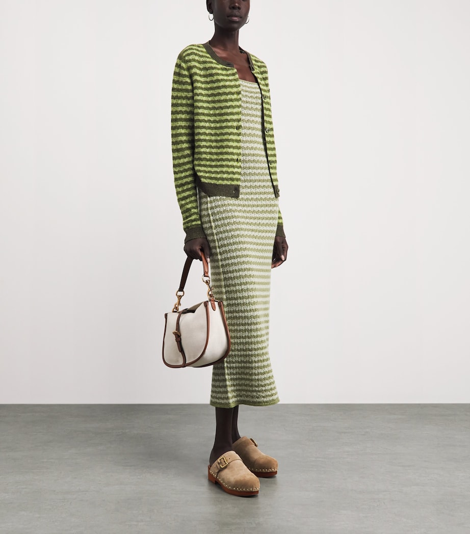 Barrie Womens Cashmere Stripe Cardigan Chntily/drk Mlt Image 2