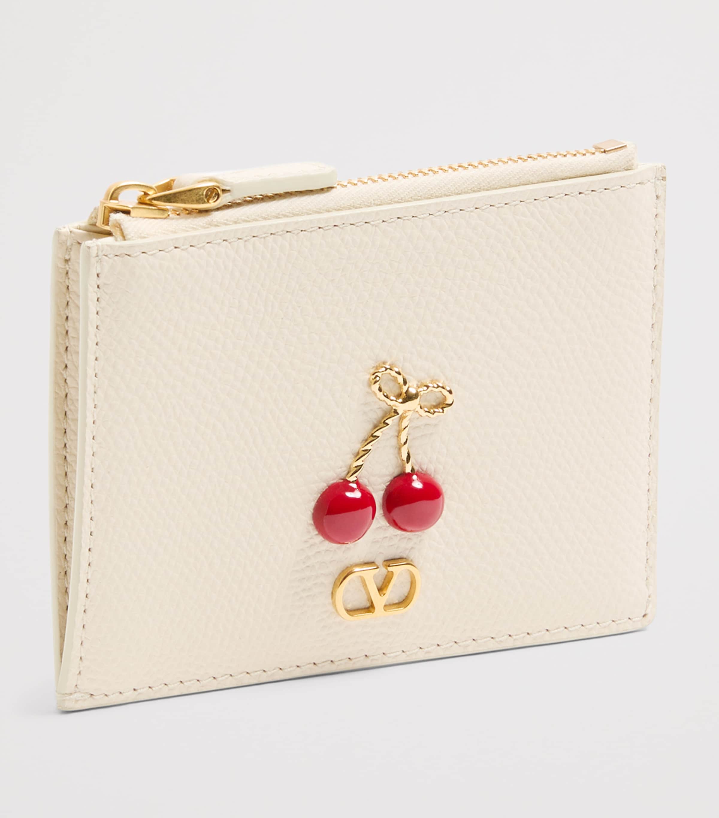 Valentino Garavani Leather Cherryfic Zipped Card Holder Image 2