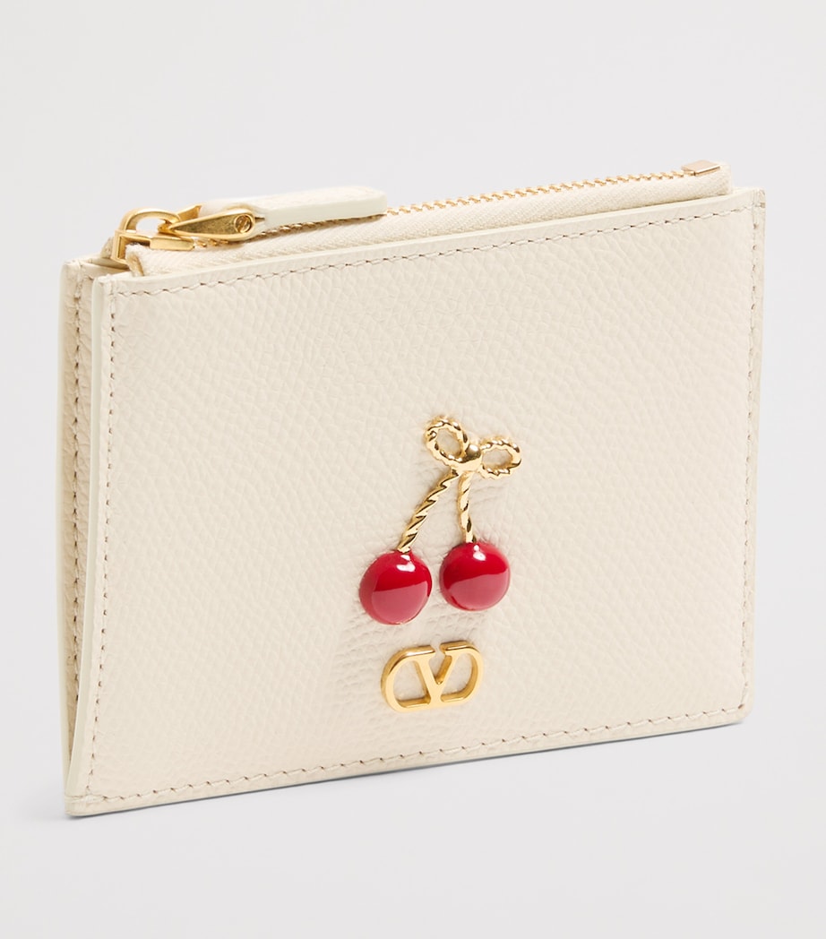 Valentino Garavani Leather Cherryfic Zipped Card Holder Image 2