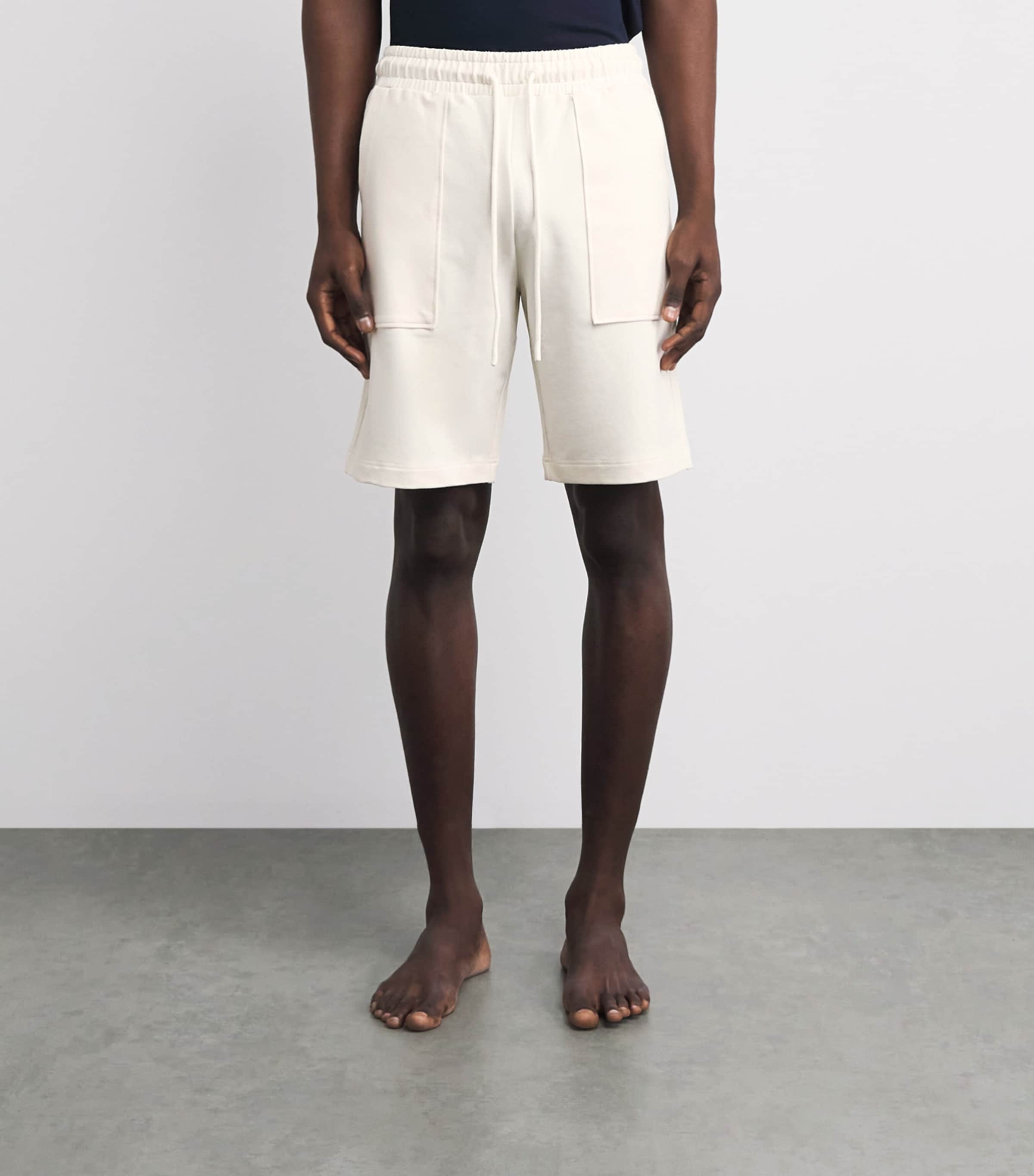 Zimmerli Mens Modal-Cotton Summer Lounge Shorts Sea Salt Image 4