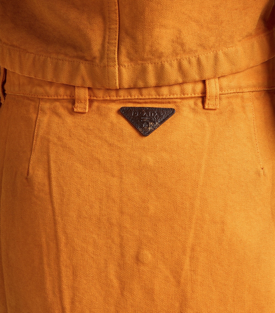 Prada Womens Canvas Mini Skirt Orange Image 6
