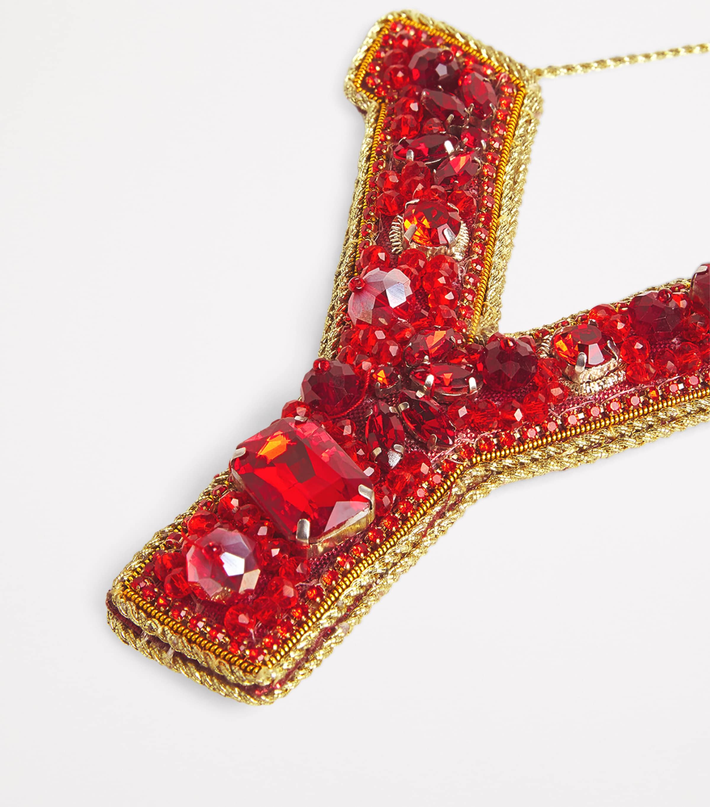 Embellished Y Tree Decoration RED Image 2