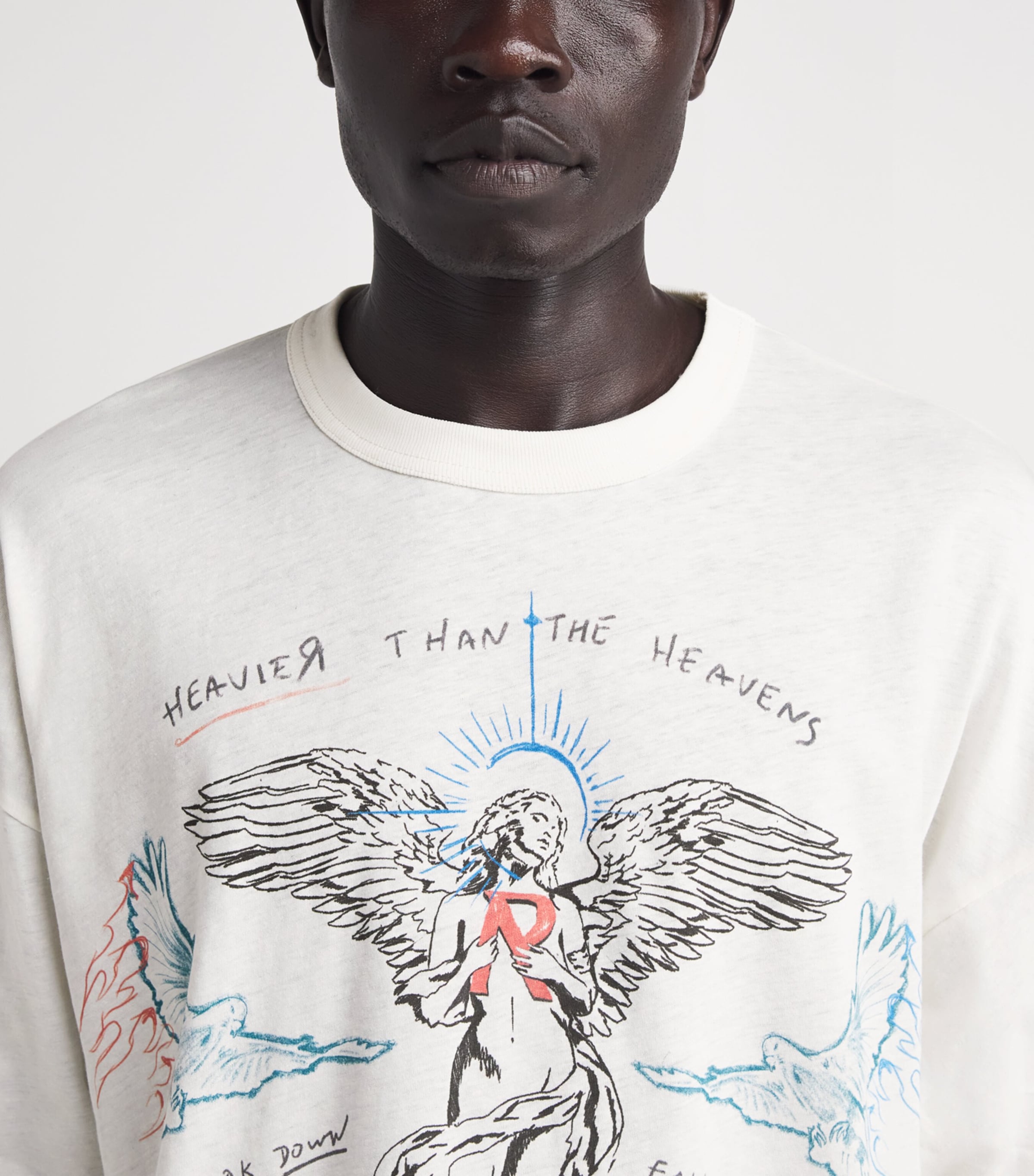 Represent Mens Organic Cotton-Hemp Printed T-Shirt Antique White Image 3