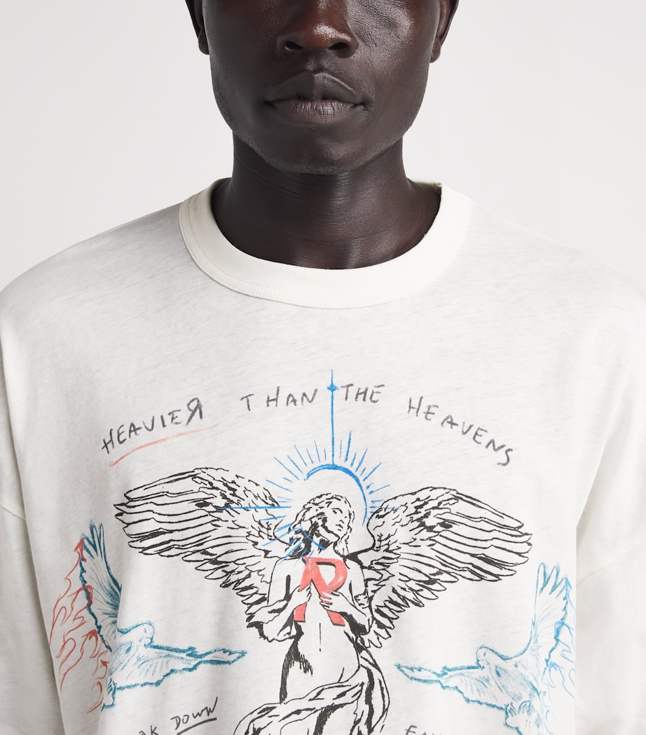 Represent Mens Organic Cotton-Hemp Printed T-Shirt Antique White Image 3