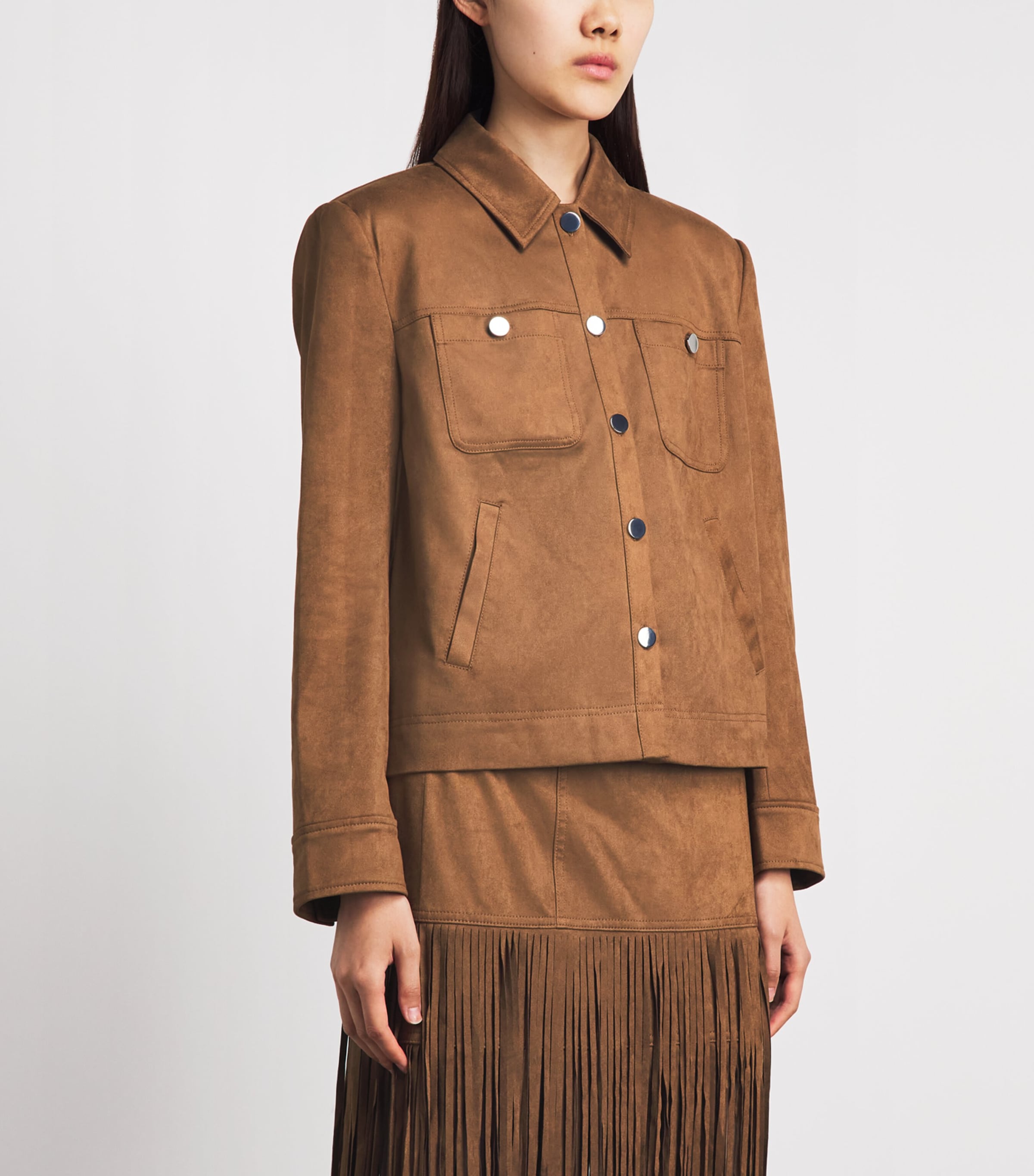 Toccin Womens Faux Suede Isayla Shacket Cedar Image 4