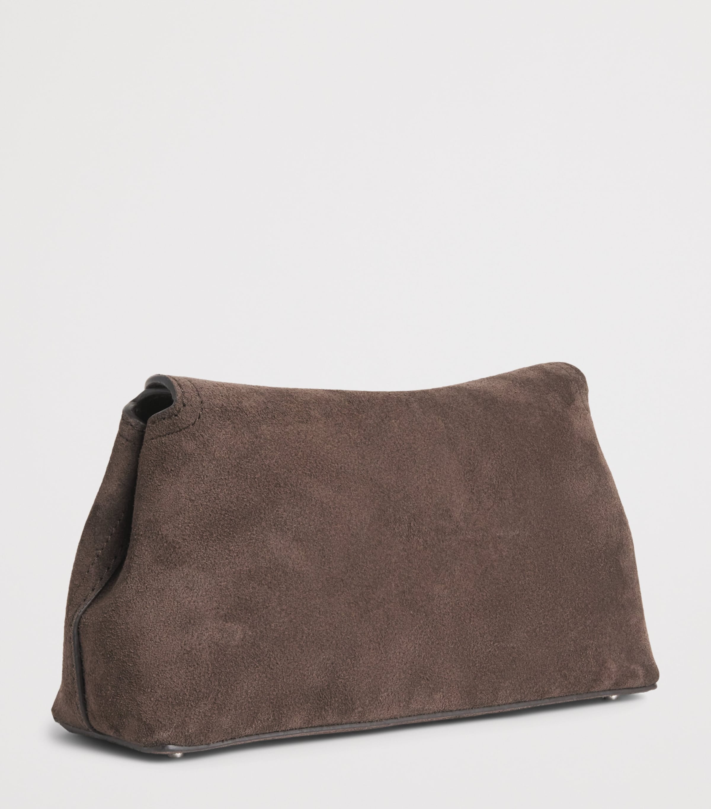 Toteme Suede T-Lock Clutch Bag Brown Image 3