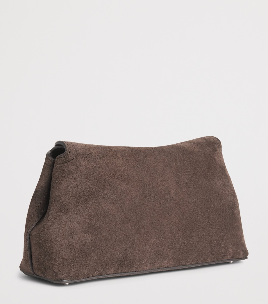 Toteme Suede T-Lock Clutch Bag Brown Image 3