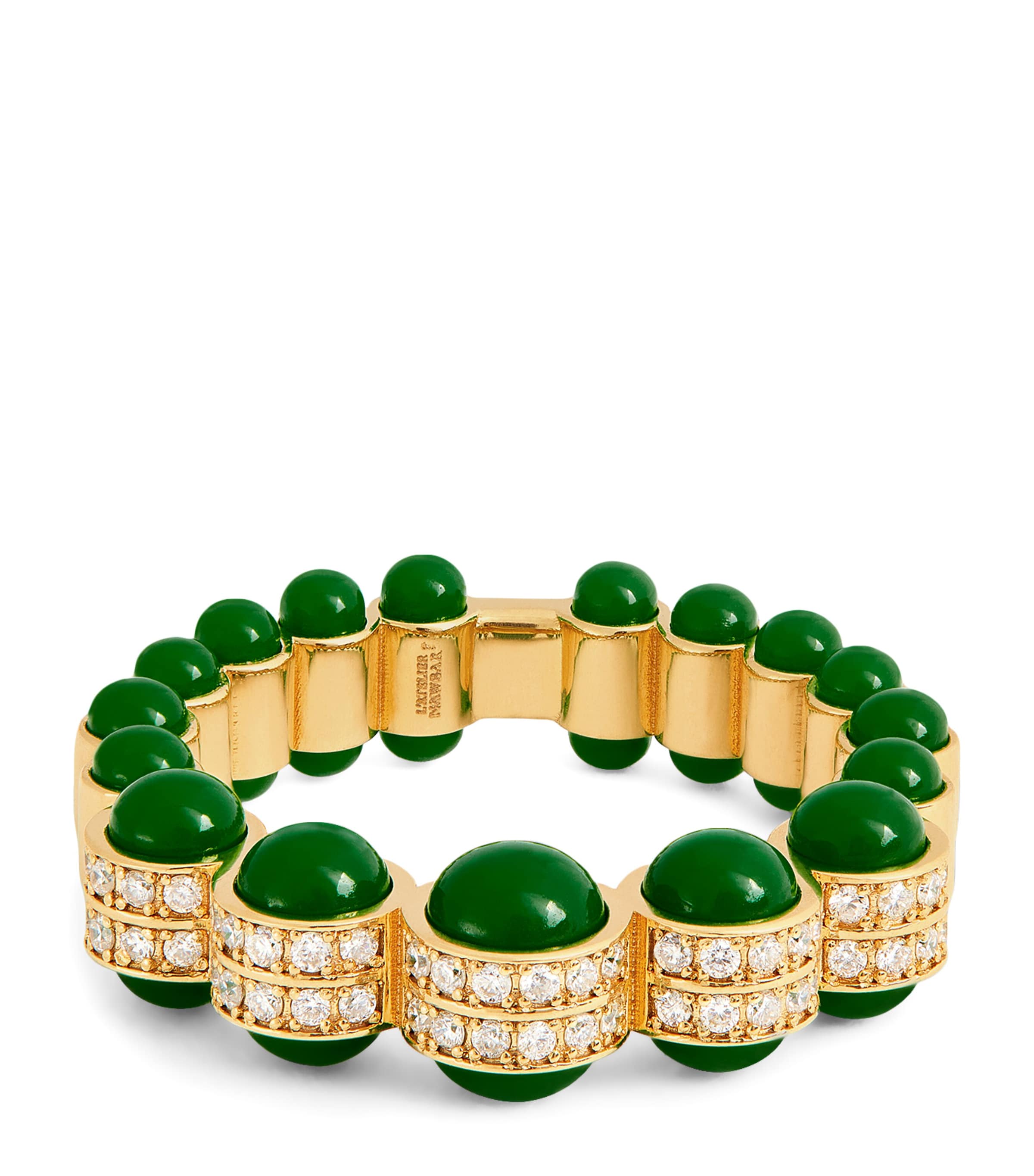 L'atelier Nawbar Yellow Gold, Diamond And Enamel The Chlorine Ring In Gold