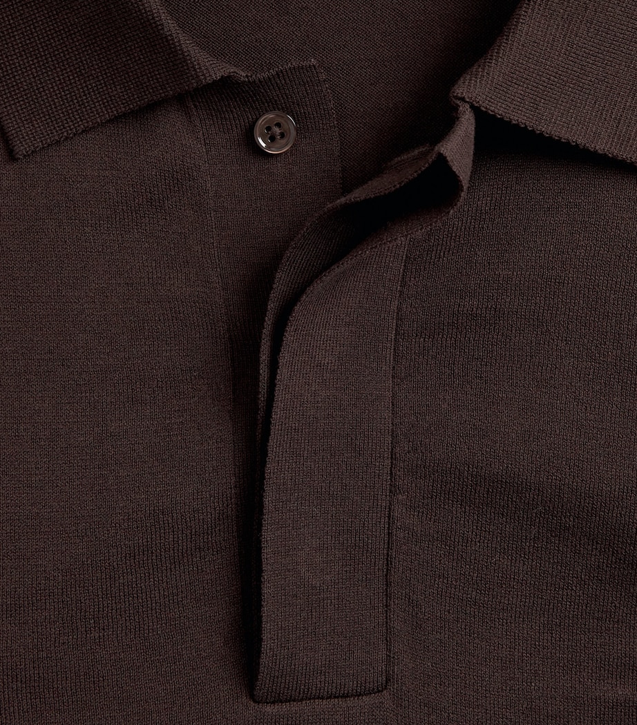 NN.07 Mens Organic Cotton-Silk Polo Sweater Dusky Port Image 6