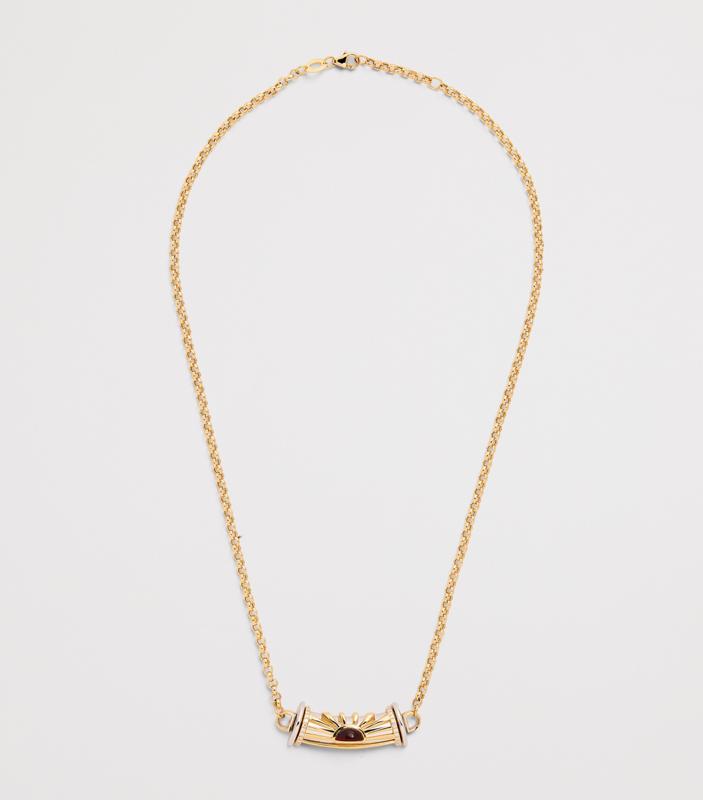 L'ATELIER NAWBAR Big Yellow Gold, Diamond and Garnet Lot N*91 Warrior Dawn Necklace Yellow Gold Image 3