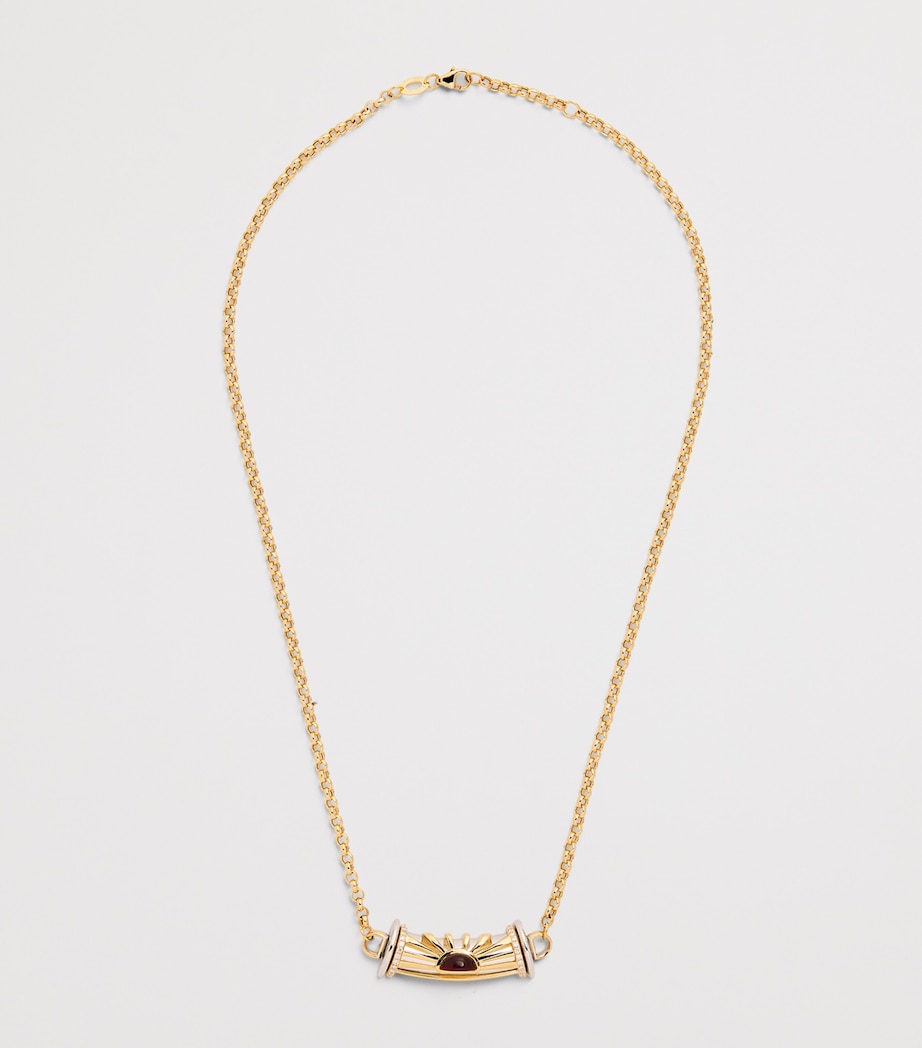 Big Yellow Gold, Diamond and Garnet Lot N*91 Warrior Dawn Necklace YELLOW GOLD Image 3