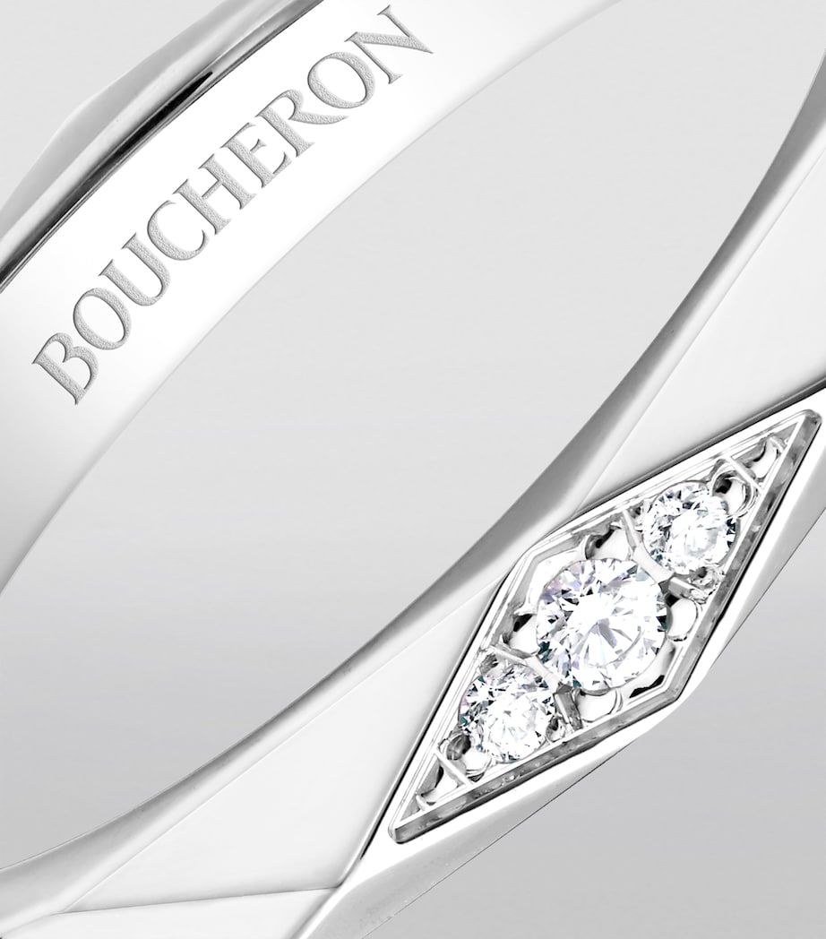 Platinum and Diamond Facette Wedding Ring MULTI Image 4