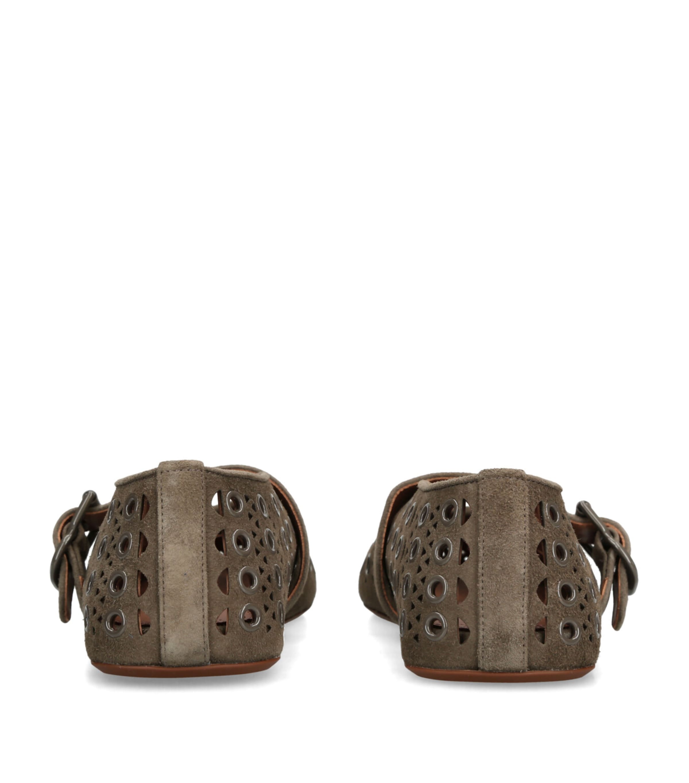 Suede Vienne Ballet Flats GREY Image 2