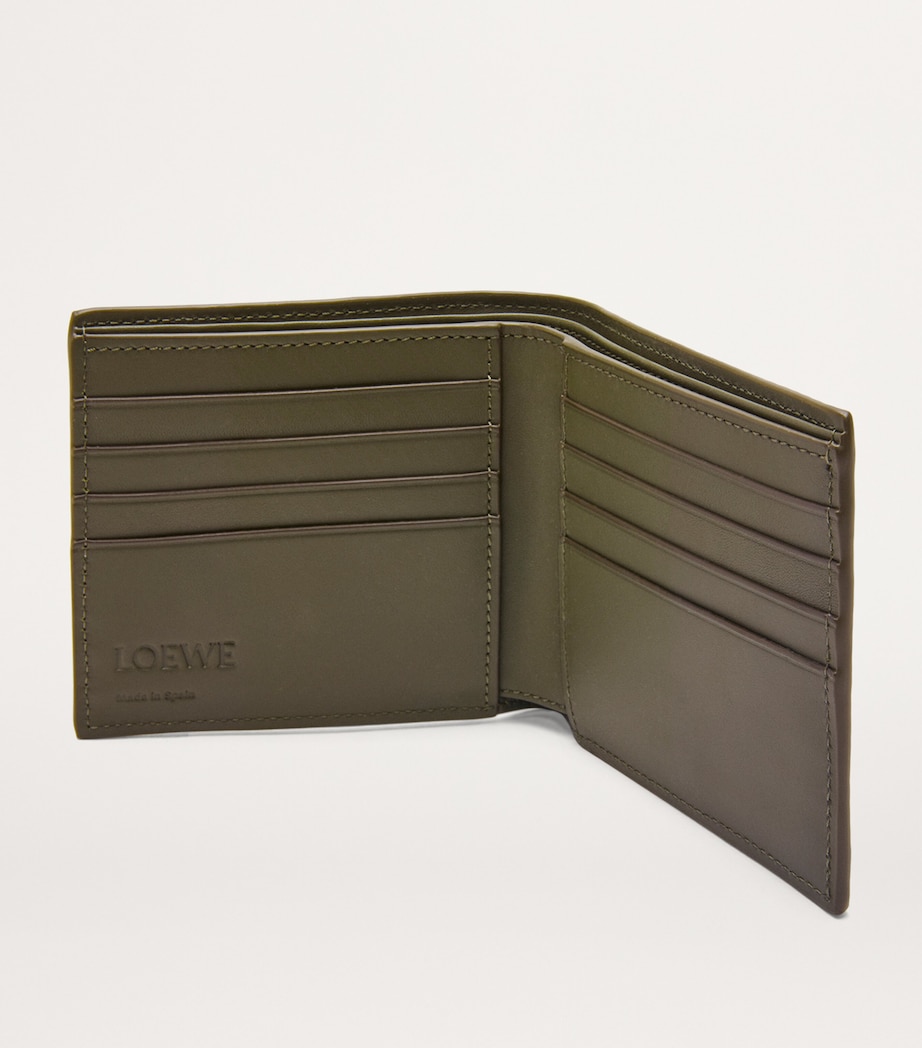 Textured Leather Bifold Wallet DARK KHAKI GREEN Image 3