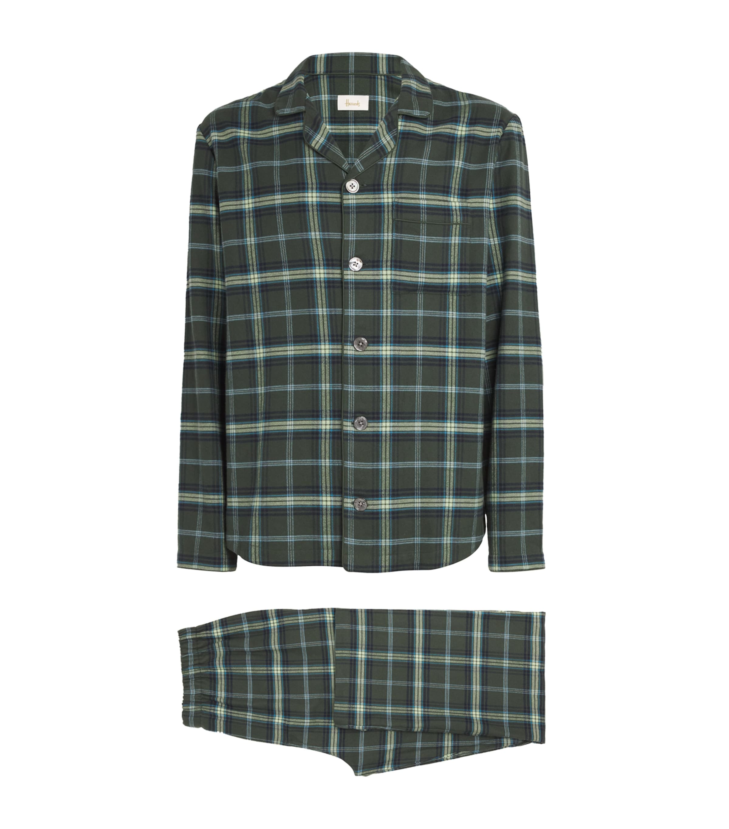 Harrods Brushed Cotton Tartan Pyjama Set