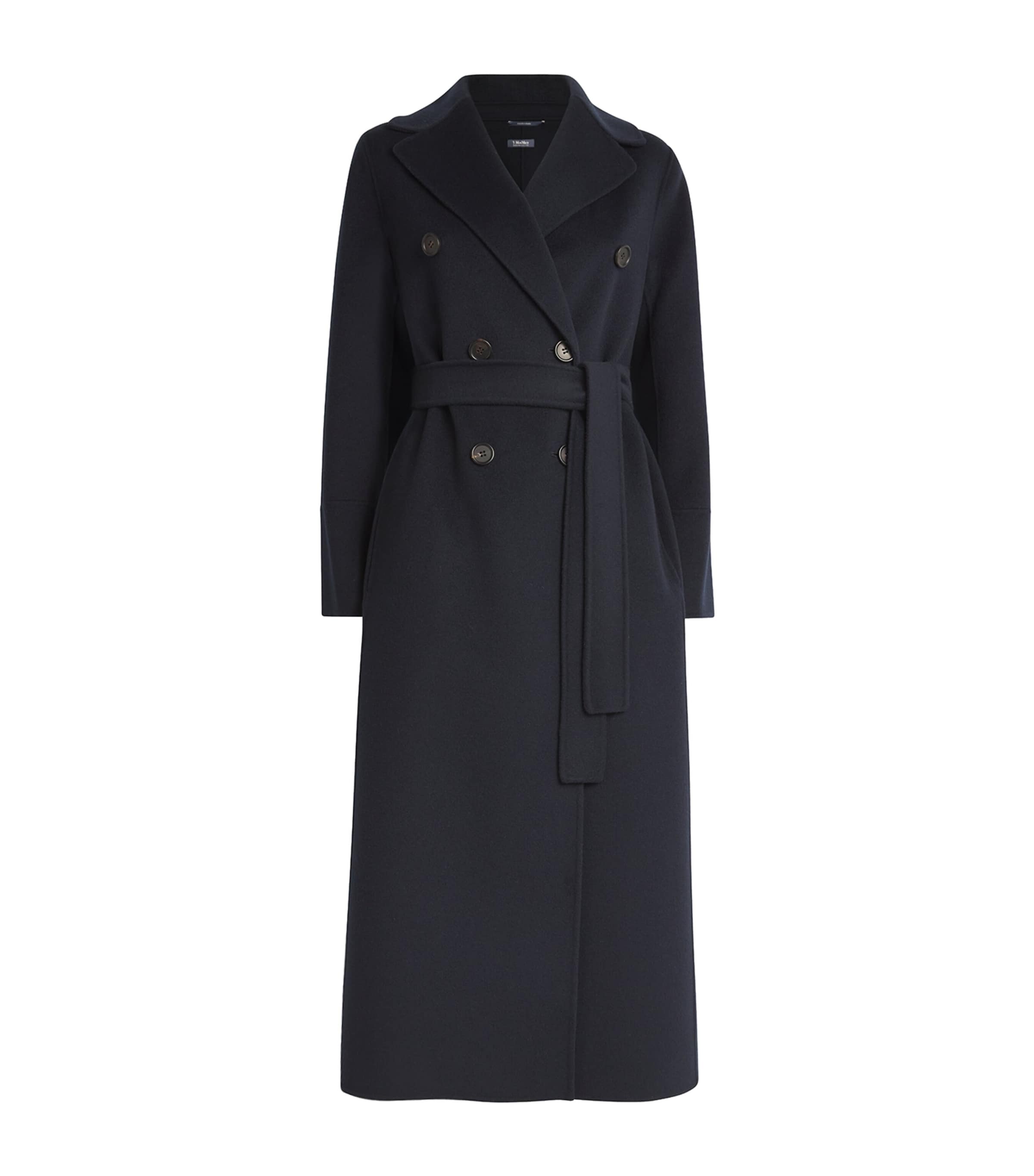 Max Mara Virgin Wool Double-breasted Coat In Blue