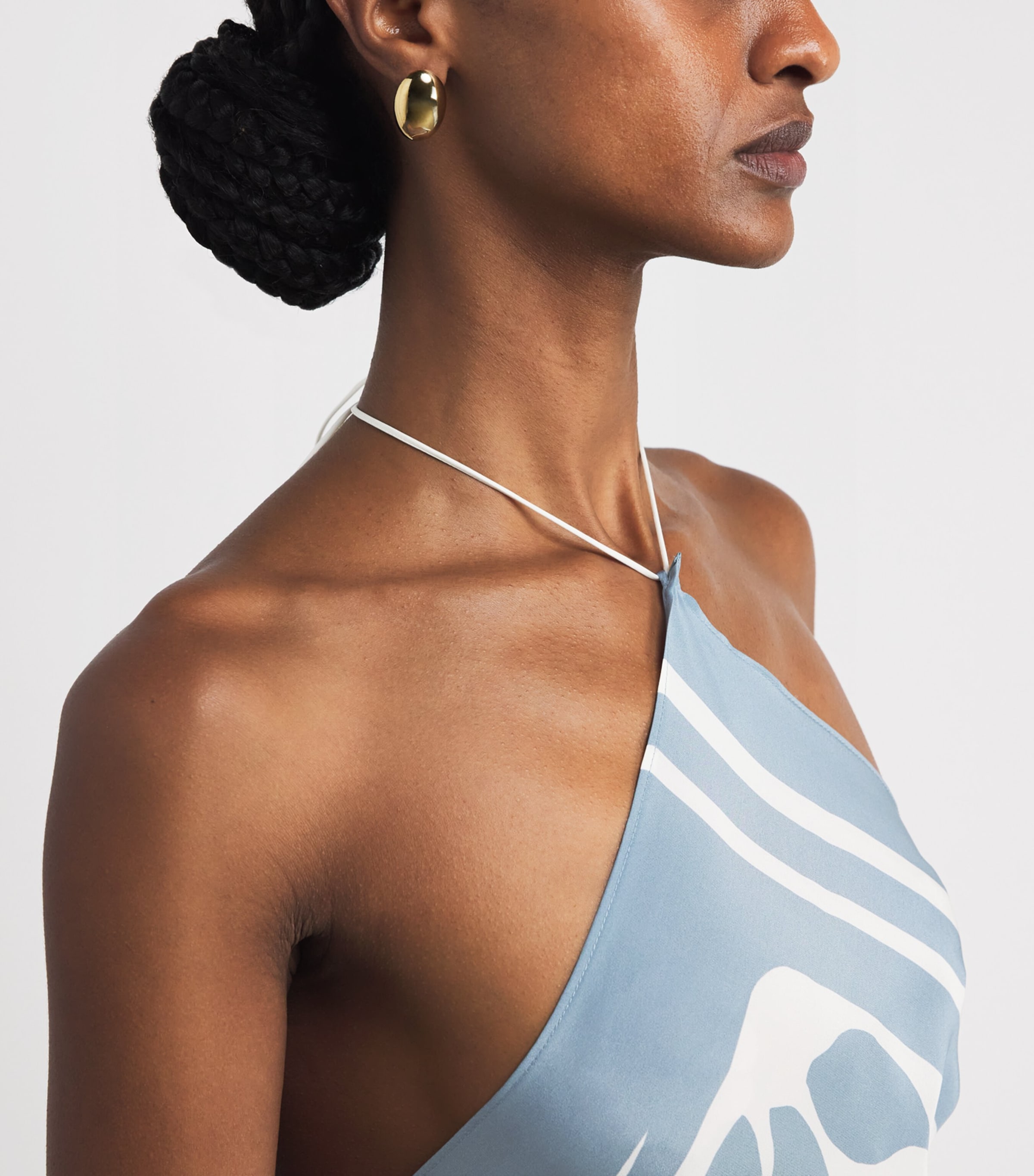 SIR. Womens Silk Halterneck Lilou Scarf Top Liora Blue Image 3