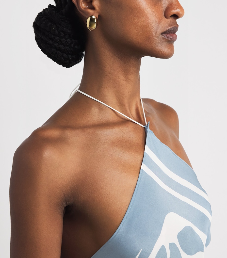 SIR. Womens Silk Halterneck Lilou Scarf Top Liora Blue Image 3