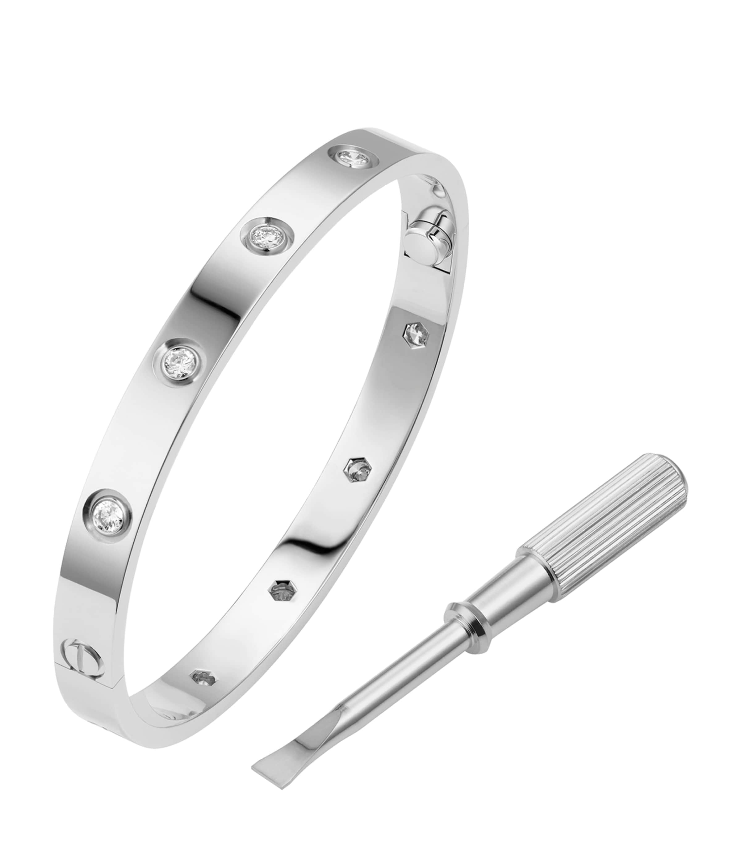 LOVE Classic White Gold 10-Diamond Bracelet WHITE GOLD Image 6