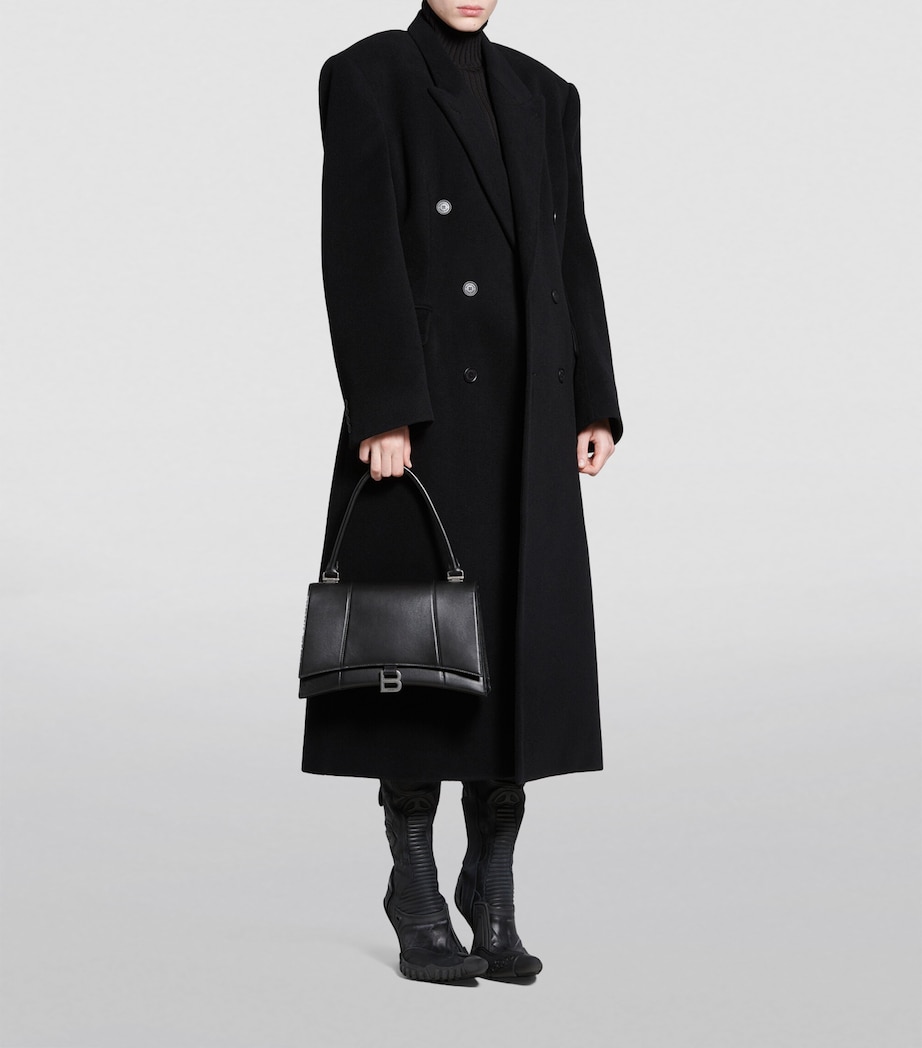 Balenciaga Medium Leather Hourglass Top-Handle Bag Image 7
