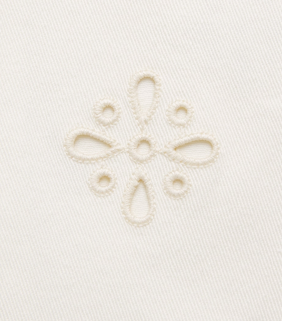 Veronica Beard Womens Eyelet Komi Wide-Leg Jeans Dove Image 6