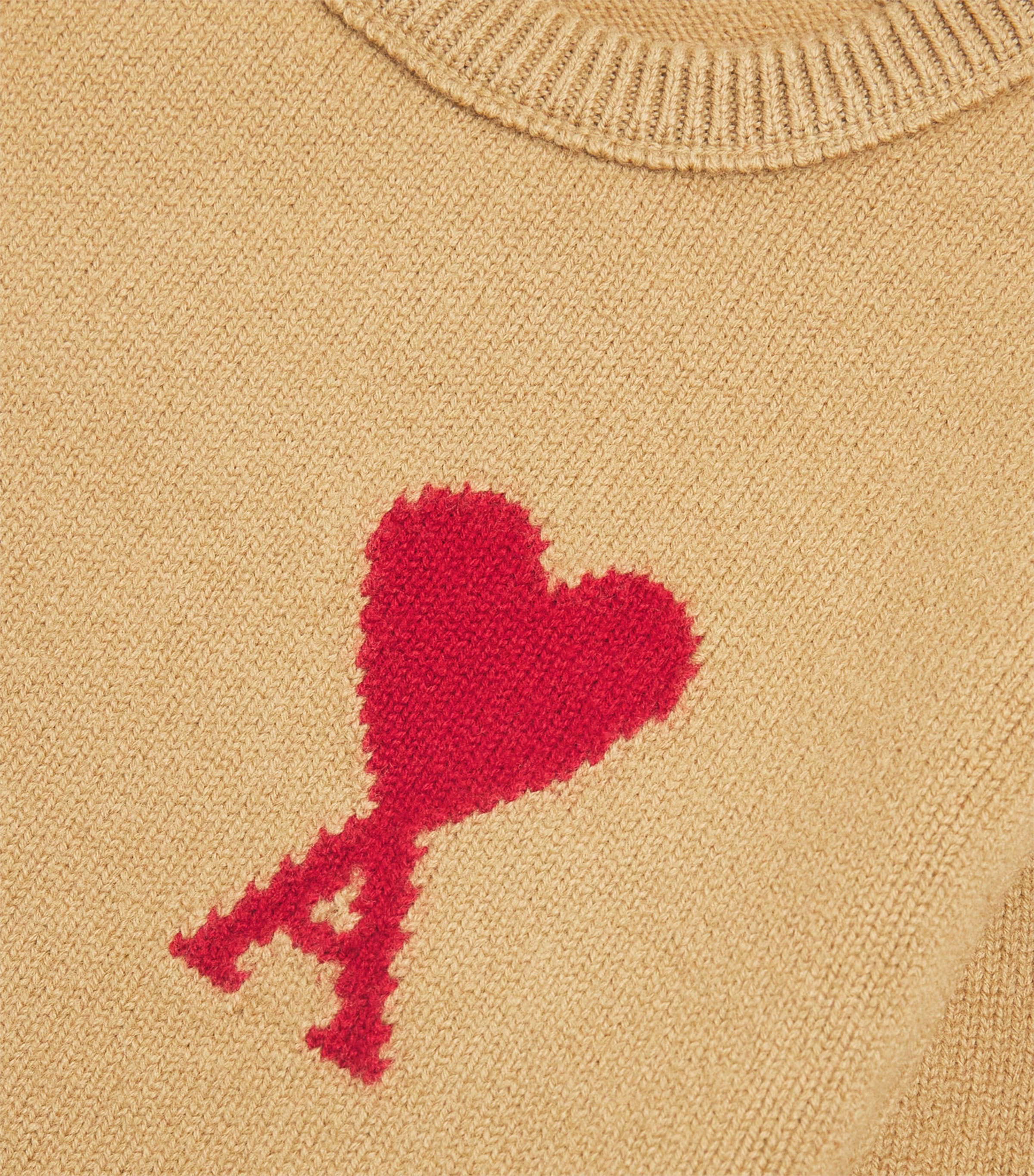 Wool Ami De Coeur Sweater (4-12 Years) 289-CAMEL/ROUGE Image 3