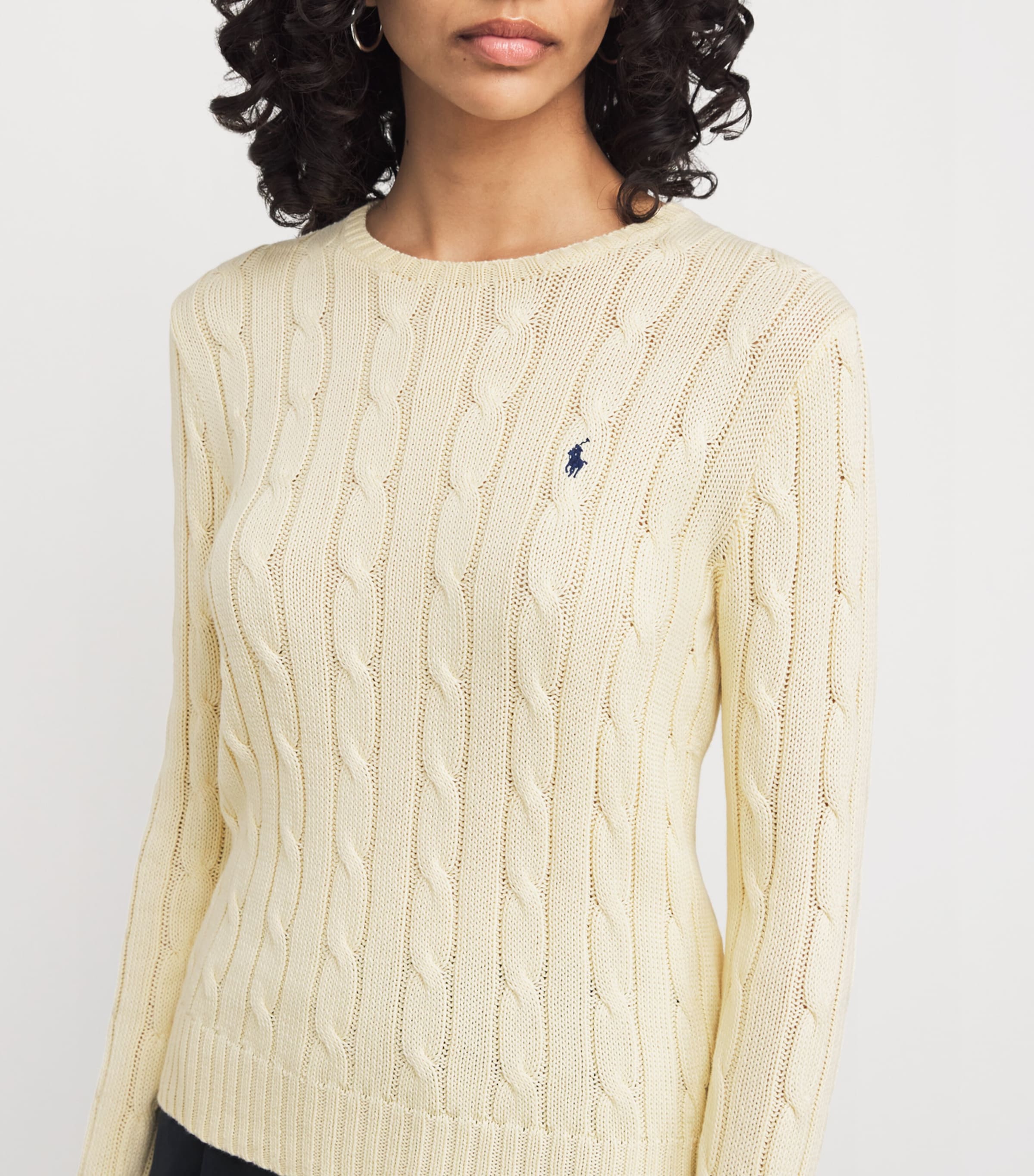 Cotton  Cable-Knit Julianna Sweater CREAM Image 6