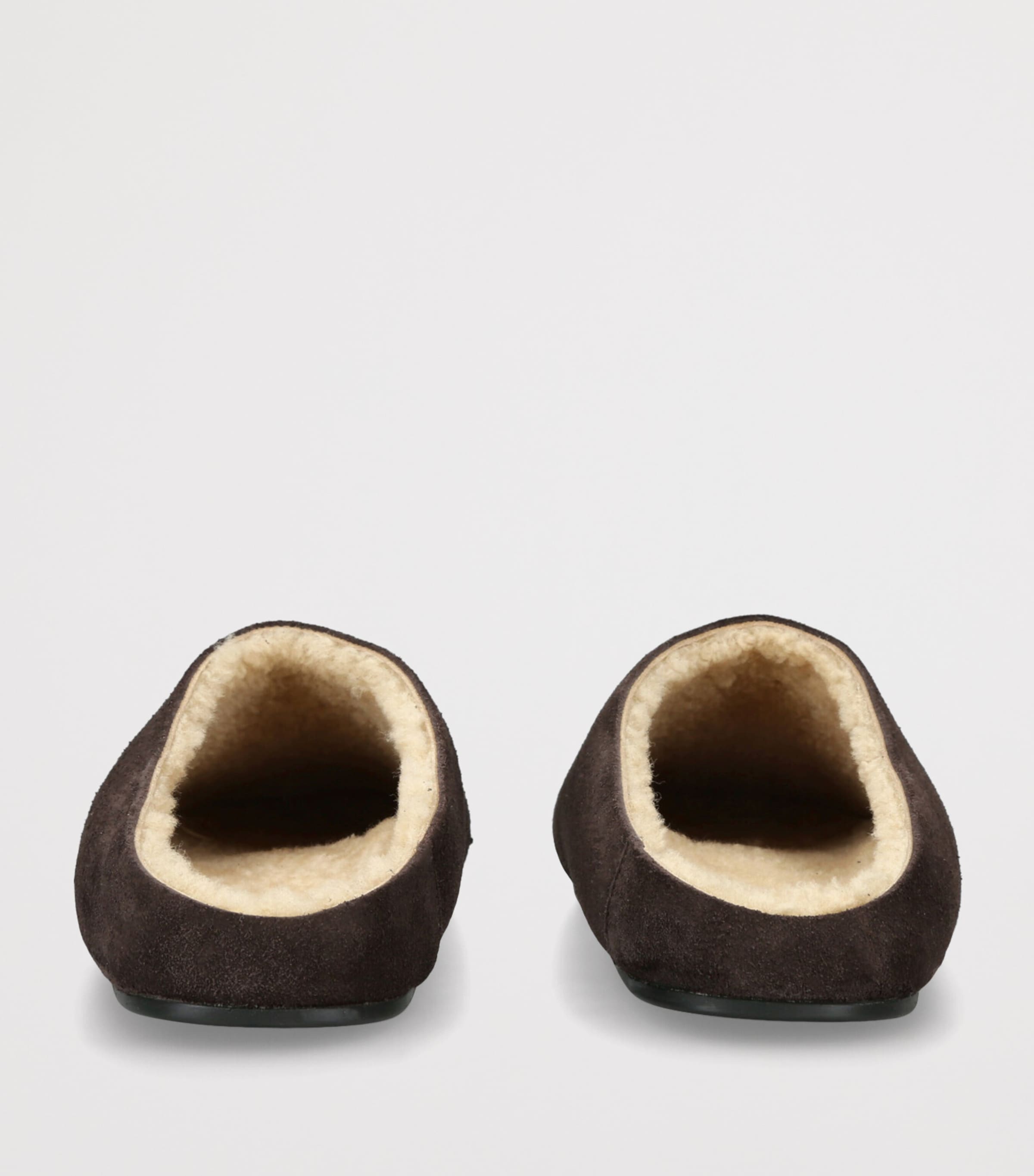 Hudson Suede Shearling Slides DARK BROWN Image 2