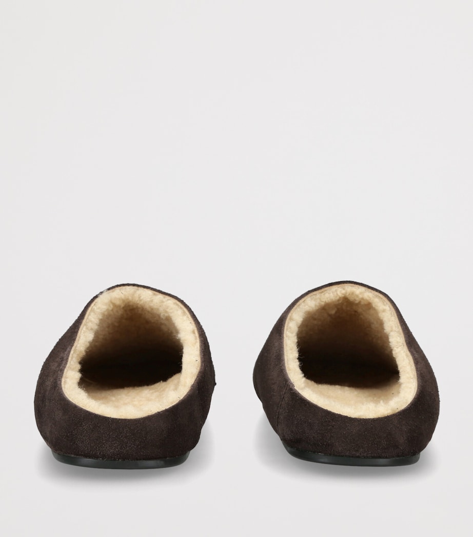 Hudson Suede Shearling Slides DARK BROWN Image 2