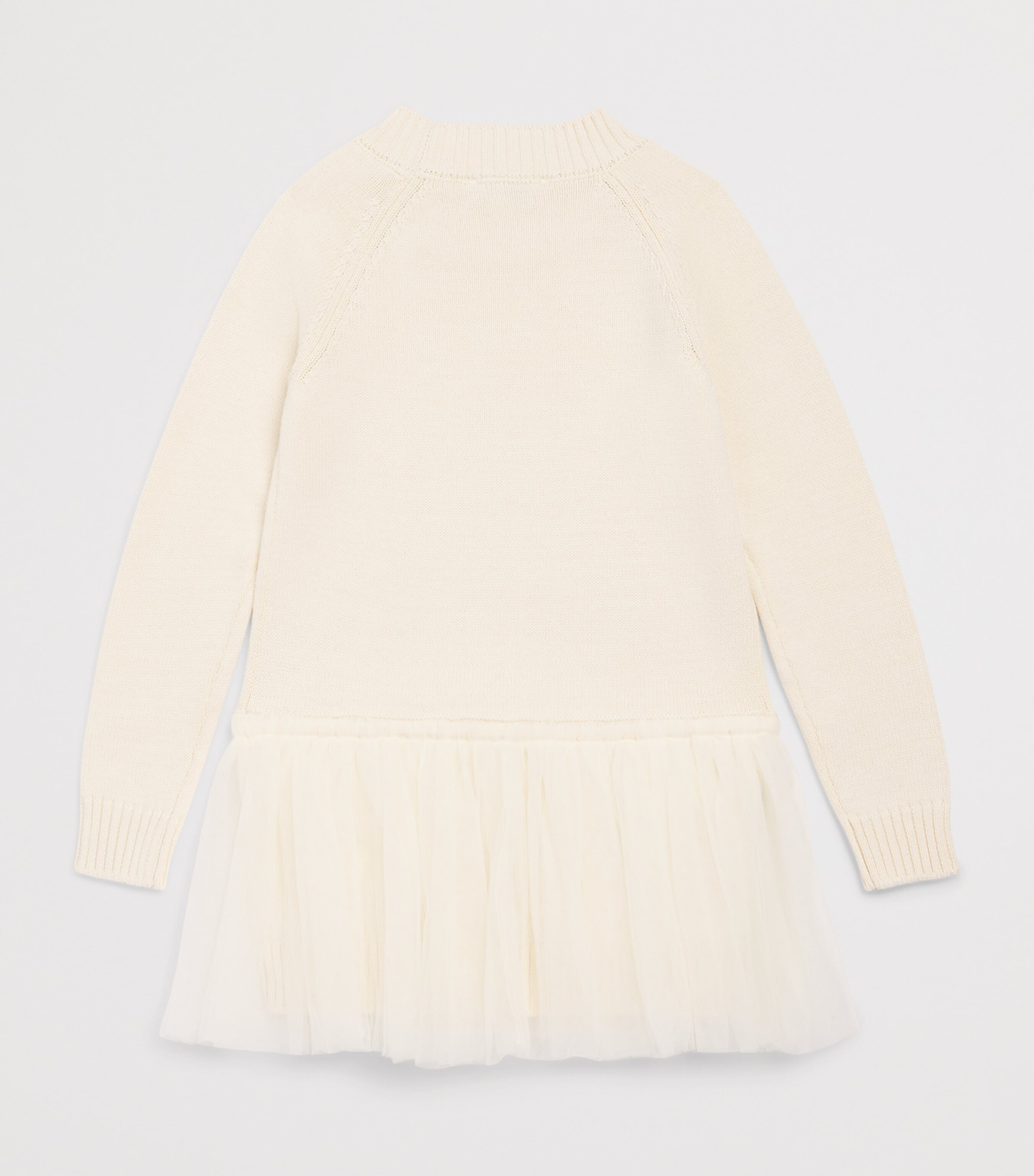 Monnalisa Cotton-Wool Tulle Sweater Dress (2-10 Years) Gardenia Image 2