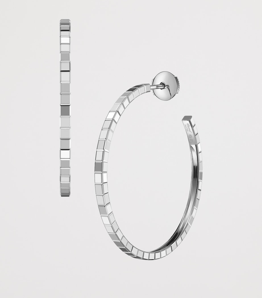 White Gold Ice Cube Hoop Earrings 18K WHITE GOLD Image 2
