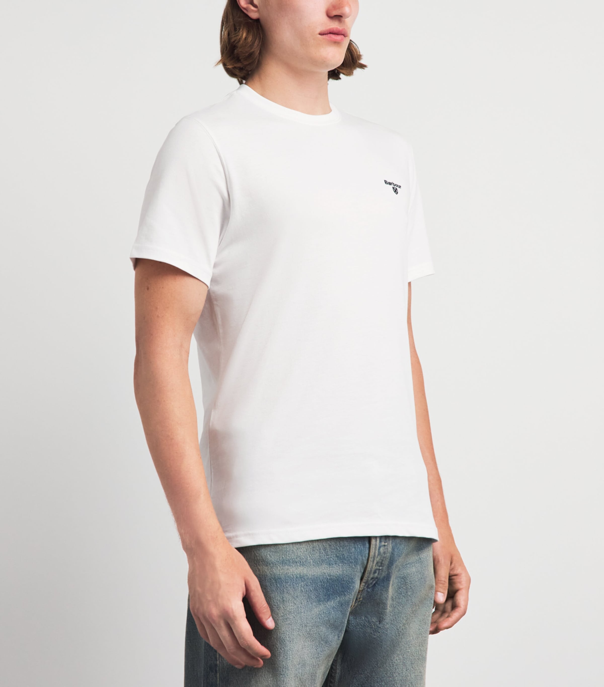 Barbour Mens Cotton Essential Sports T-Shirt White Image 4
