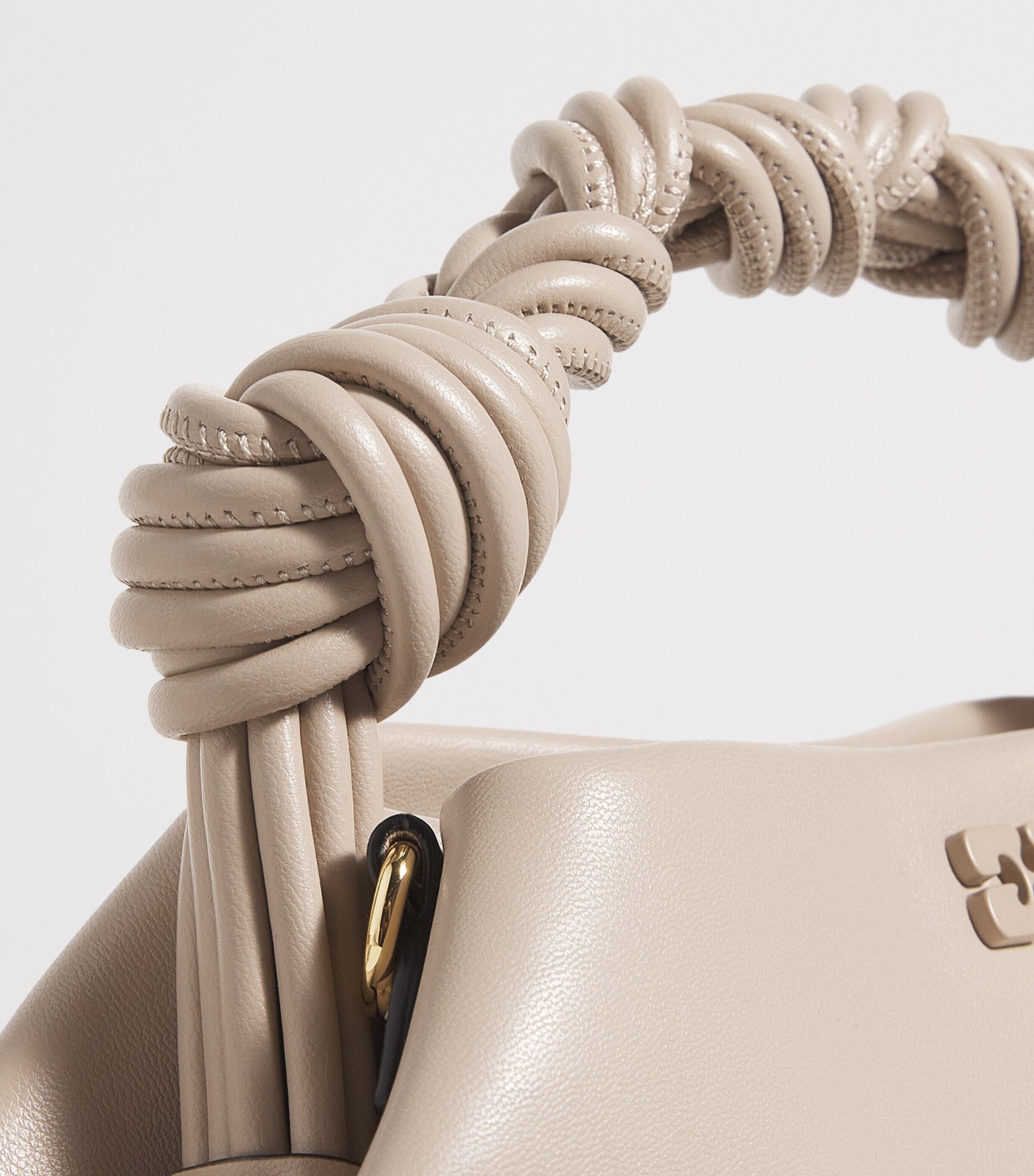 GANNI Mini Bou Top-Handle Bag Oyster Gray Image 4
