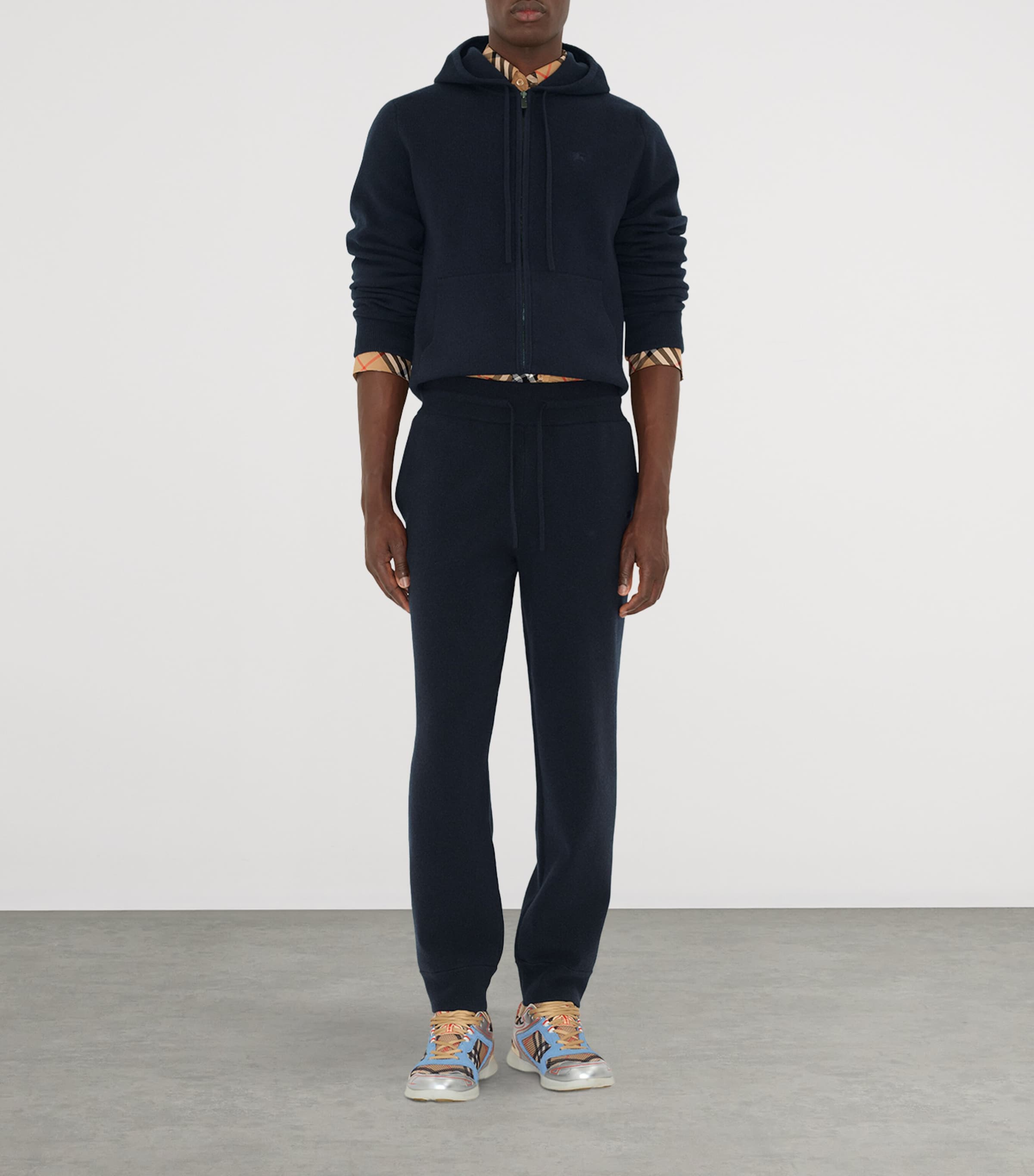 Cashmere-Blend Logo Sweatpants NAVY Image 2