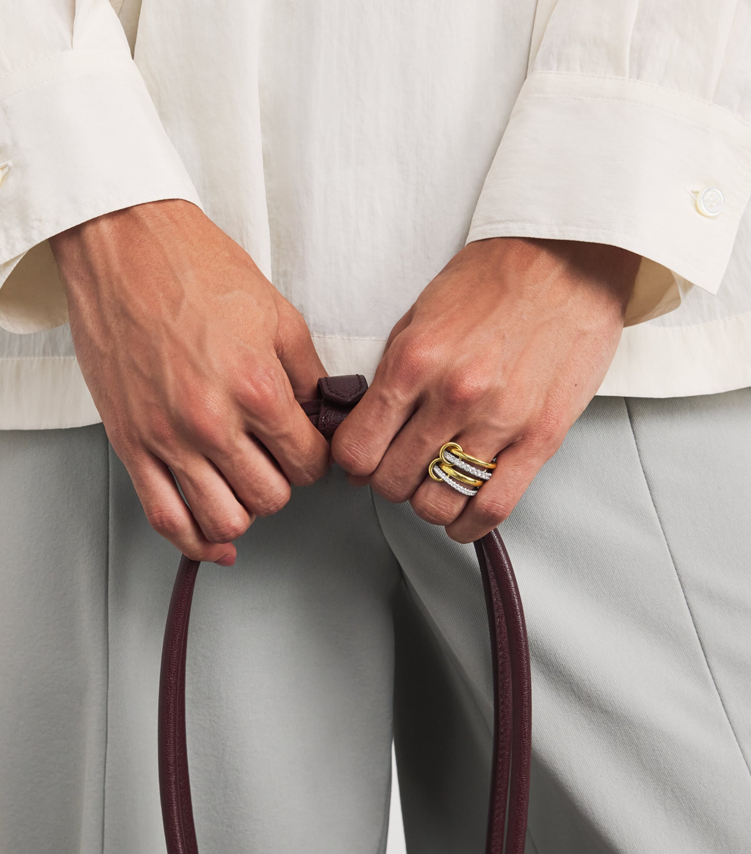 Mixed Gold and Diamond Halley Ring (Size 6.5) MIXED GOLD Image 2