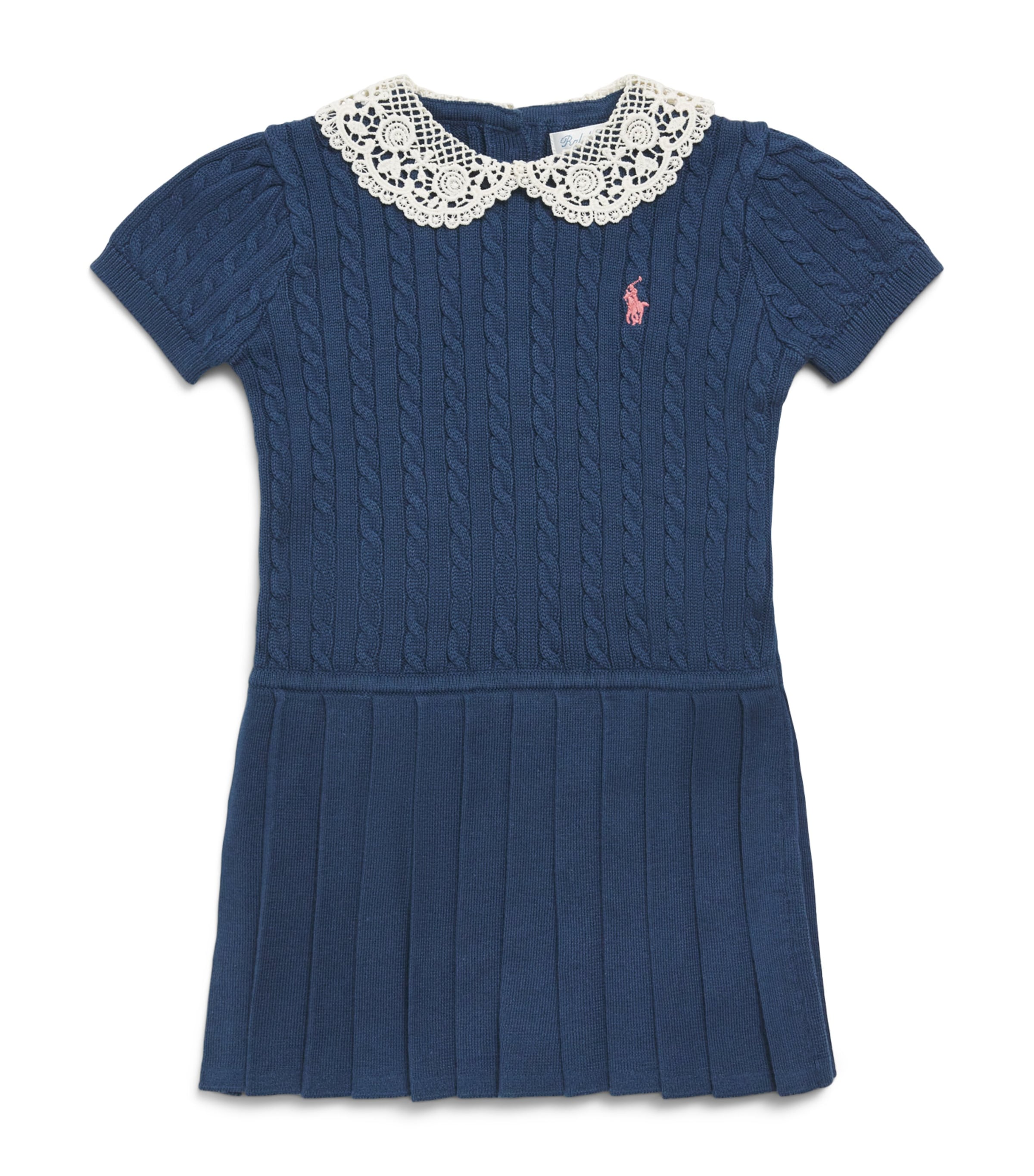 Ralph Lauren Kids Cotton Cable-Knit Dress (3-24 Months) Rustic Navy Image 1