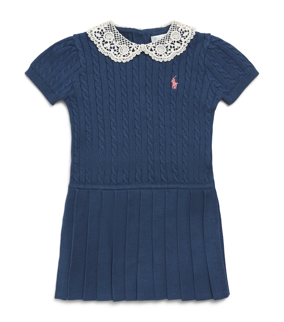 Ralph Lauren Kids Cotton Cable-Knit Dress (3-24 Months) Rustic Navy Image 1