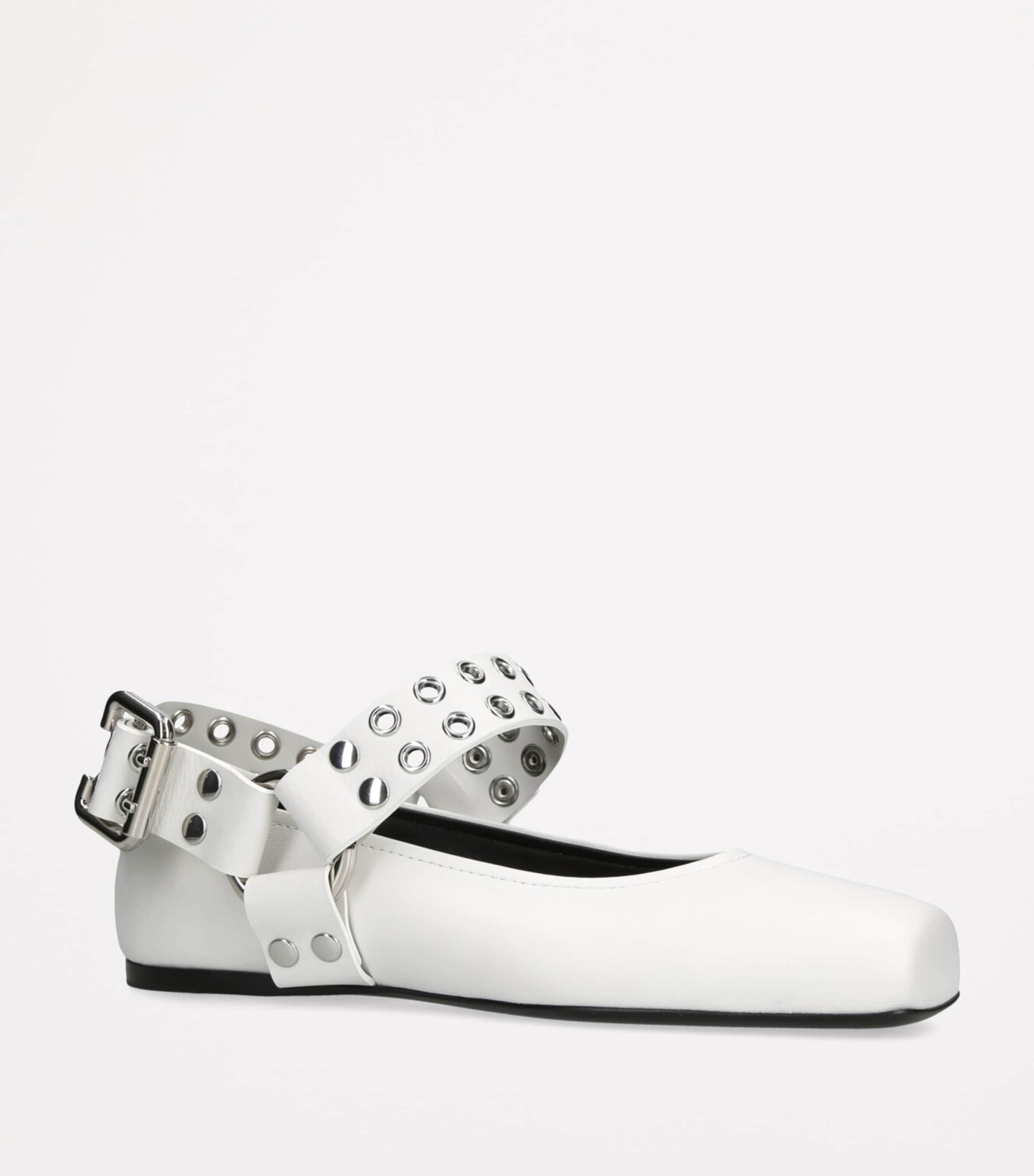 【ALAIA直営店】BALLERINES BIKER EN CUIR ALAÏA BLACK BIKER BALLET FLATS IN CALFSKIN |ALAÏA US