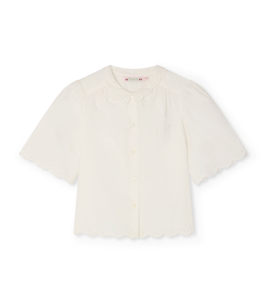 Bonpoint Cotton Lizea Blouse (10-14 Years) Blanc Lait Image 1
